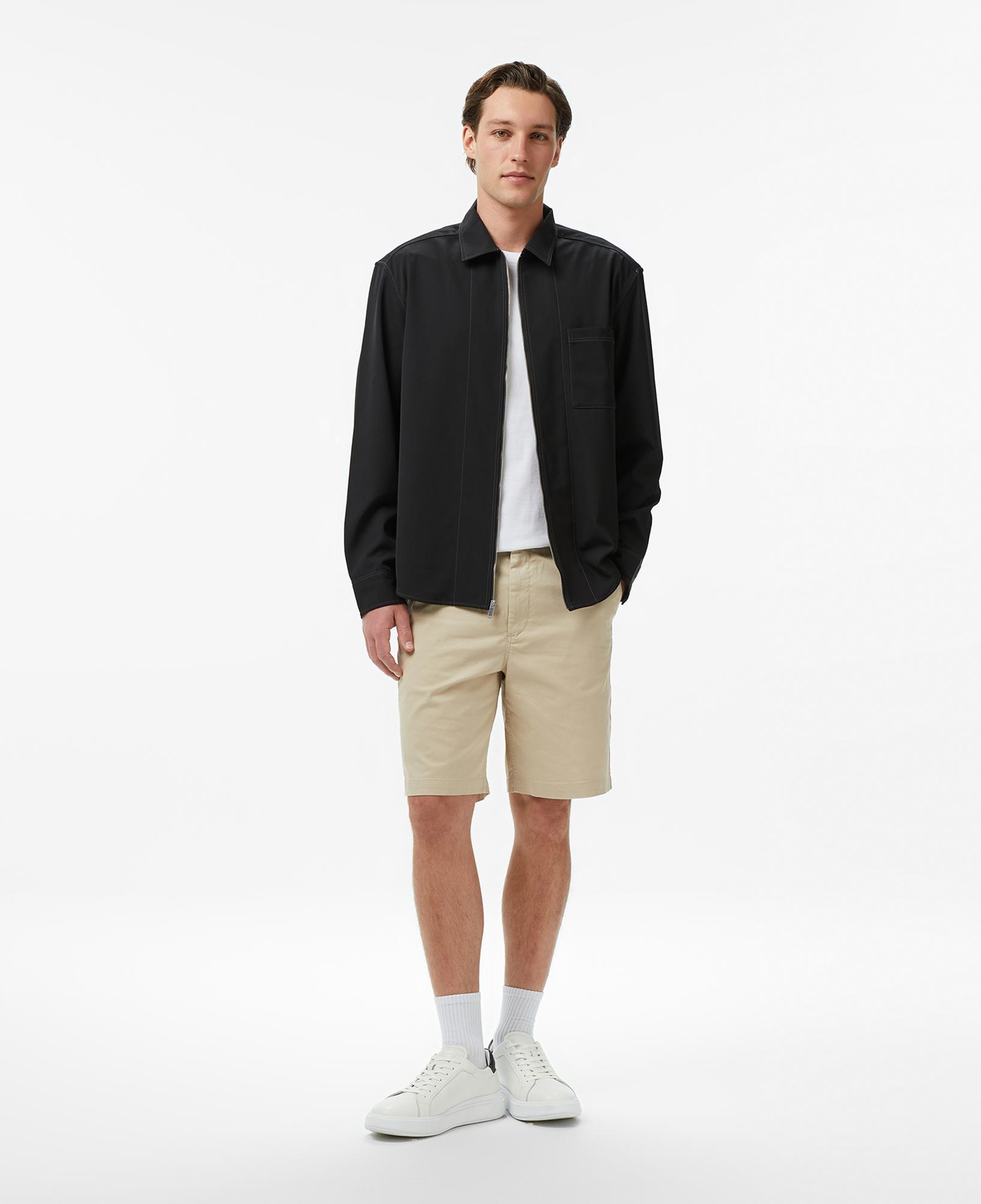 Calvin Klein Gabardine Relaxed Overshirt Erkek Siyah Gömlek