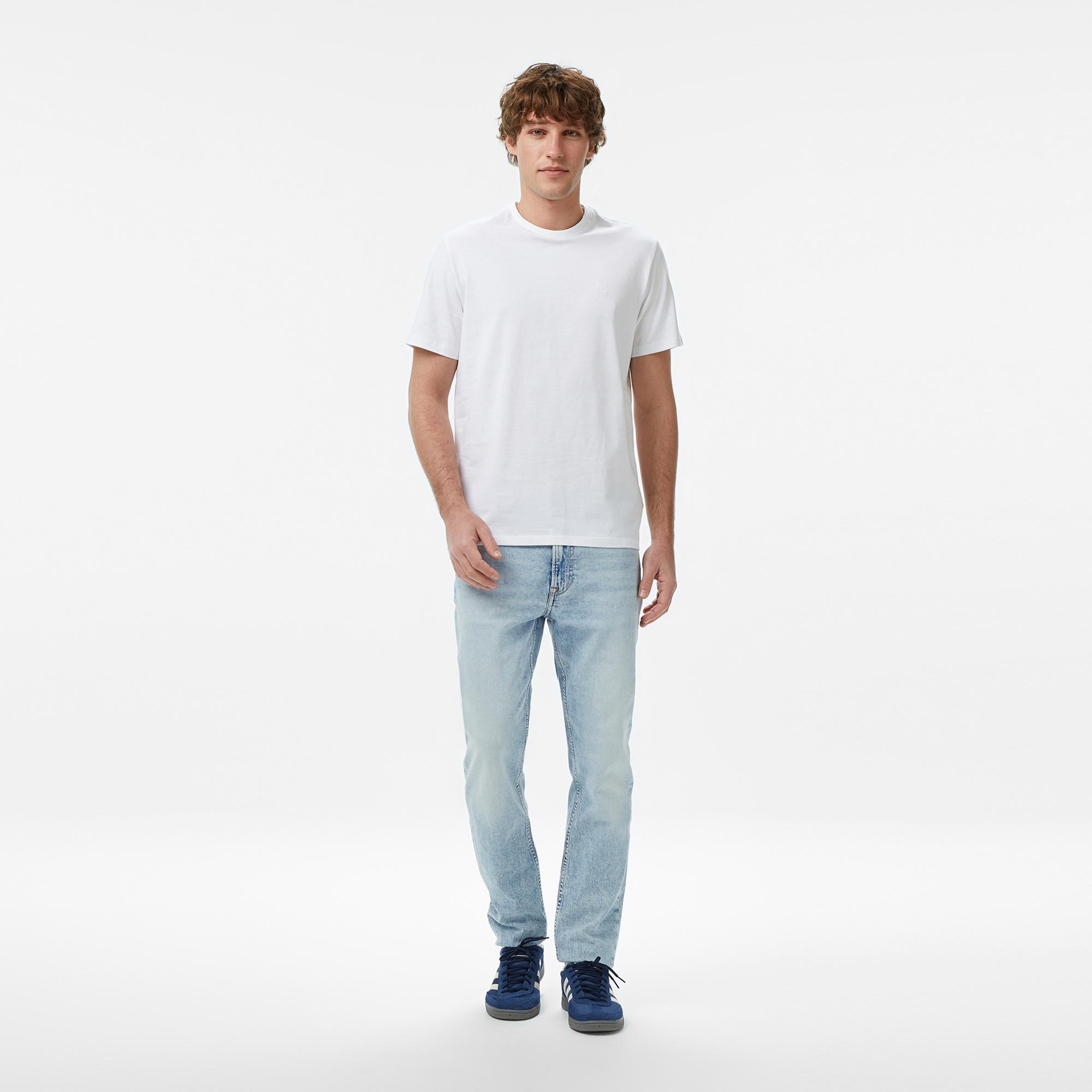 Calvin Klein Slim Taper Marbled Beacon Erkek Mavi Jean