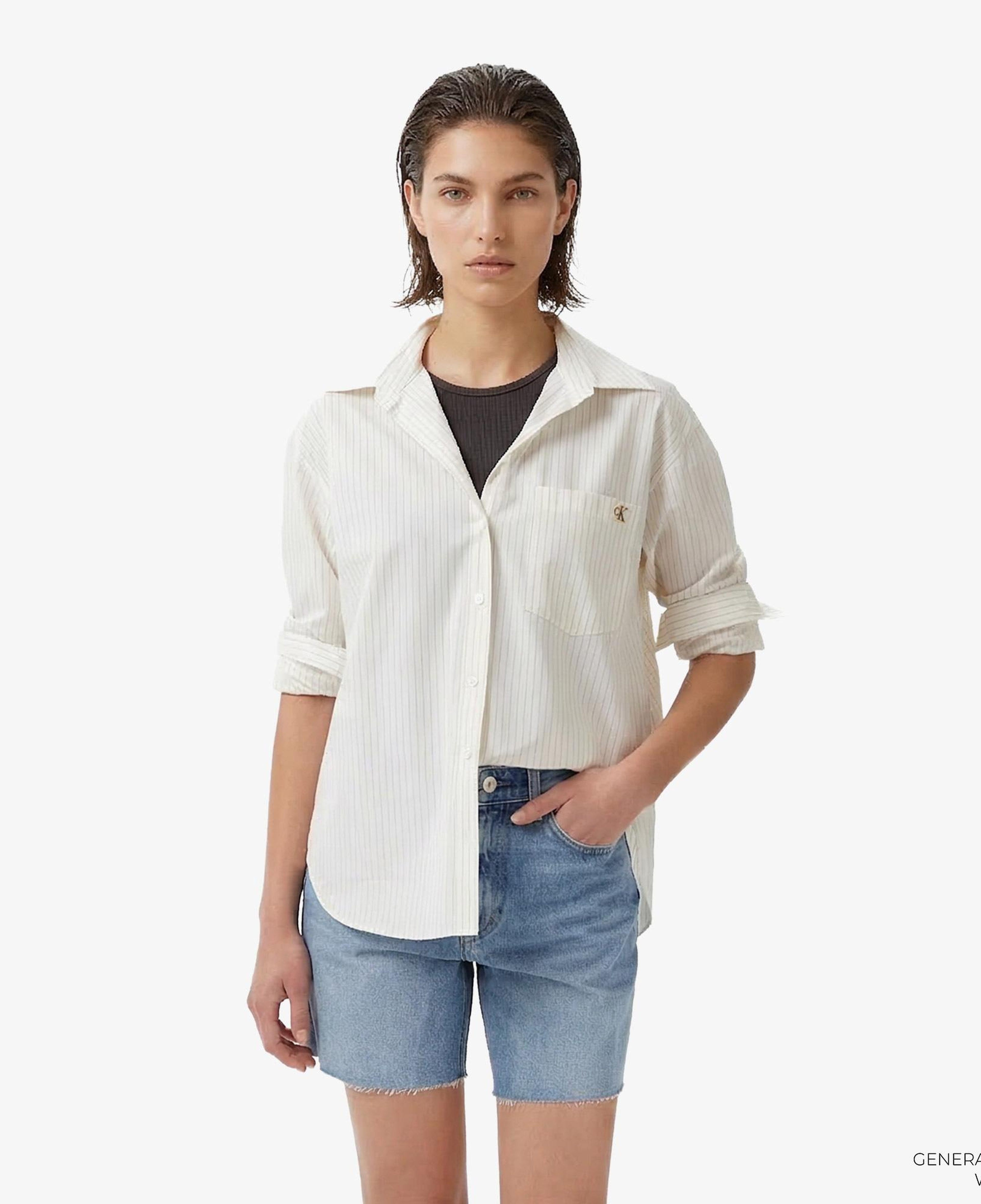 Calvin Klein Cotton Poplin Relaxed Kadın Beyaz Gömlek