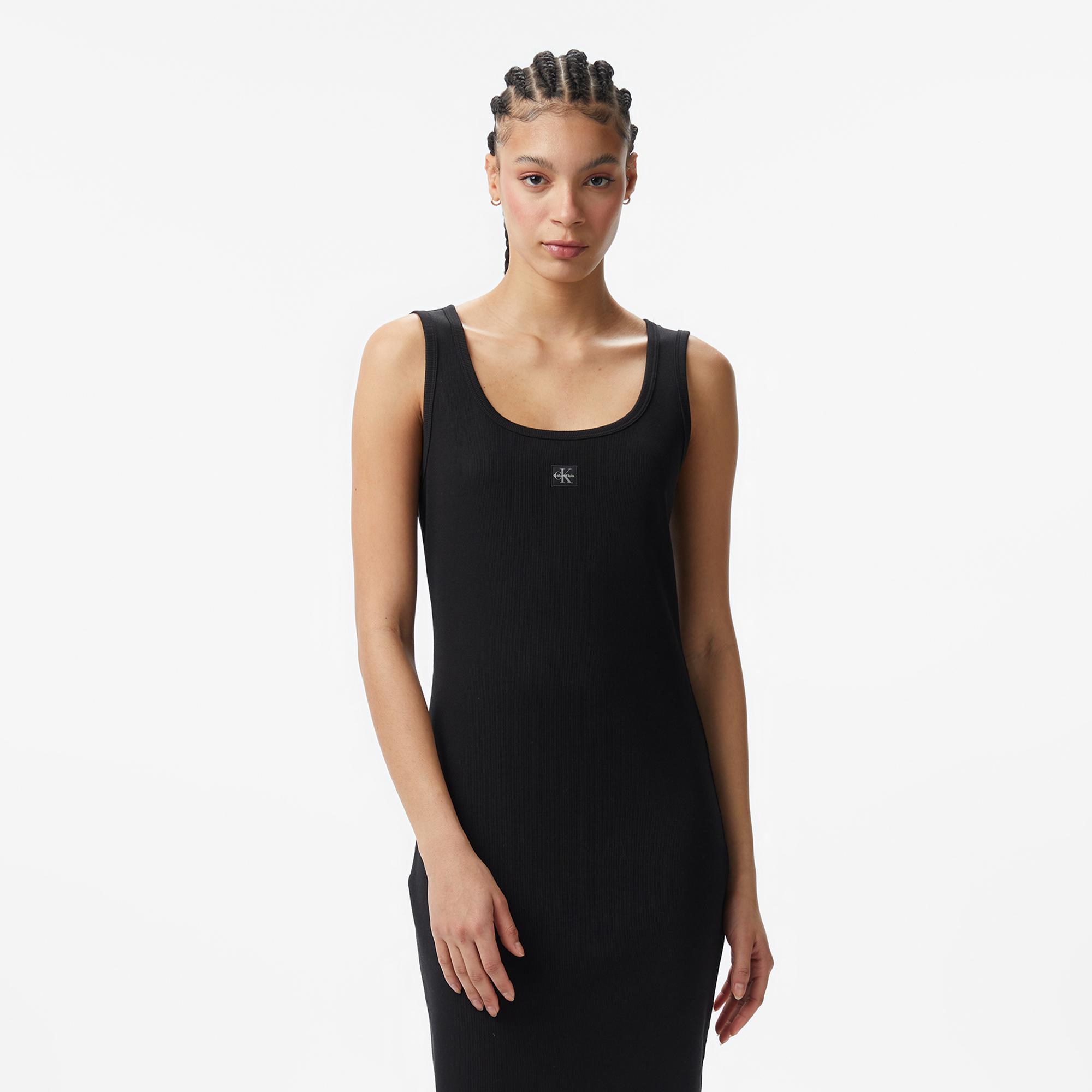 Calvin Klein Baby Woven Label Square Kadın Siyah Elbise