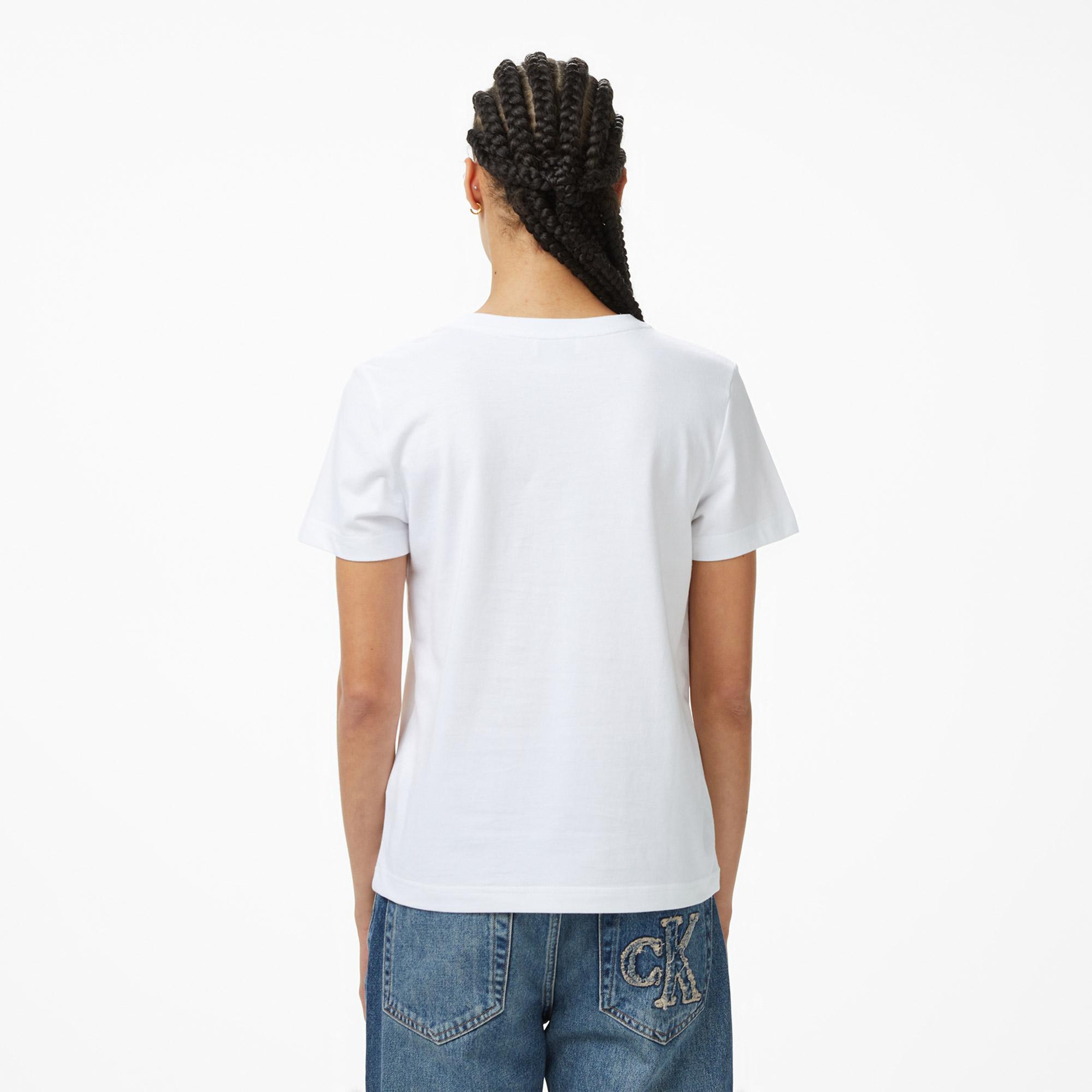 Calvin Klein Monogram Kadın Beyaz T-Shirt