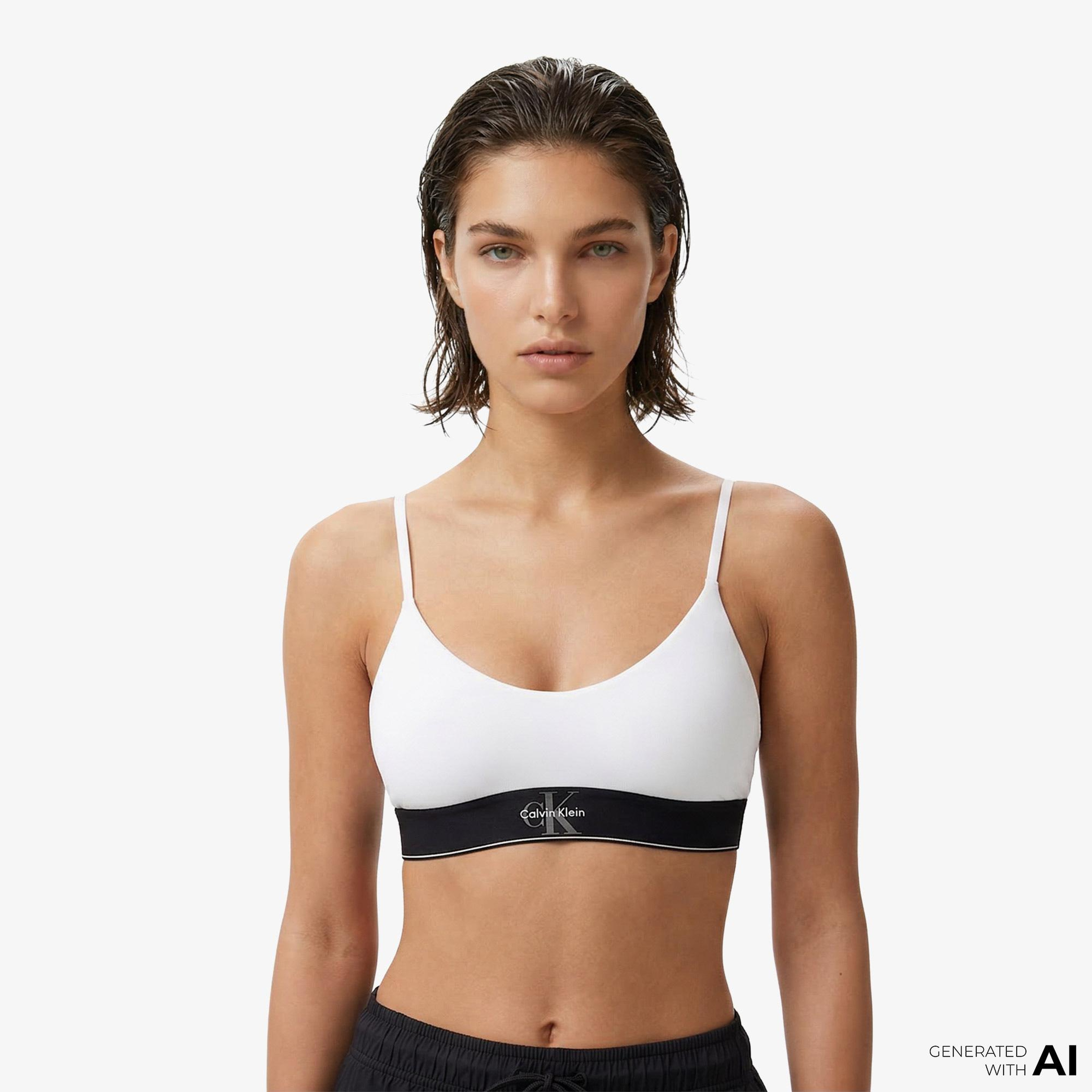 Calvin Klein Unlined Kadın Beyaz Spor Sütyeni
