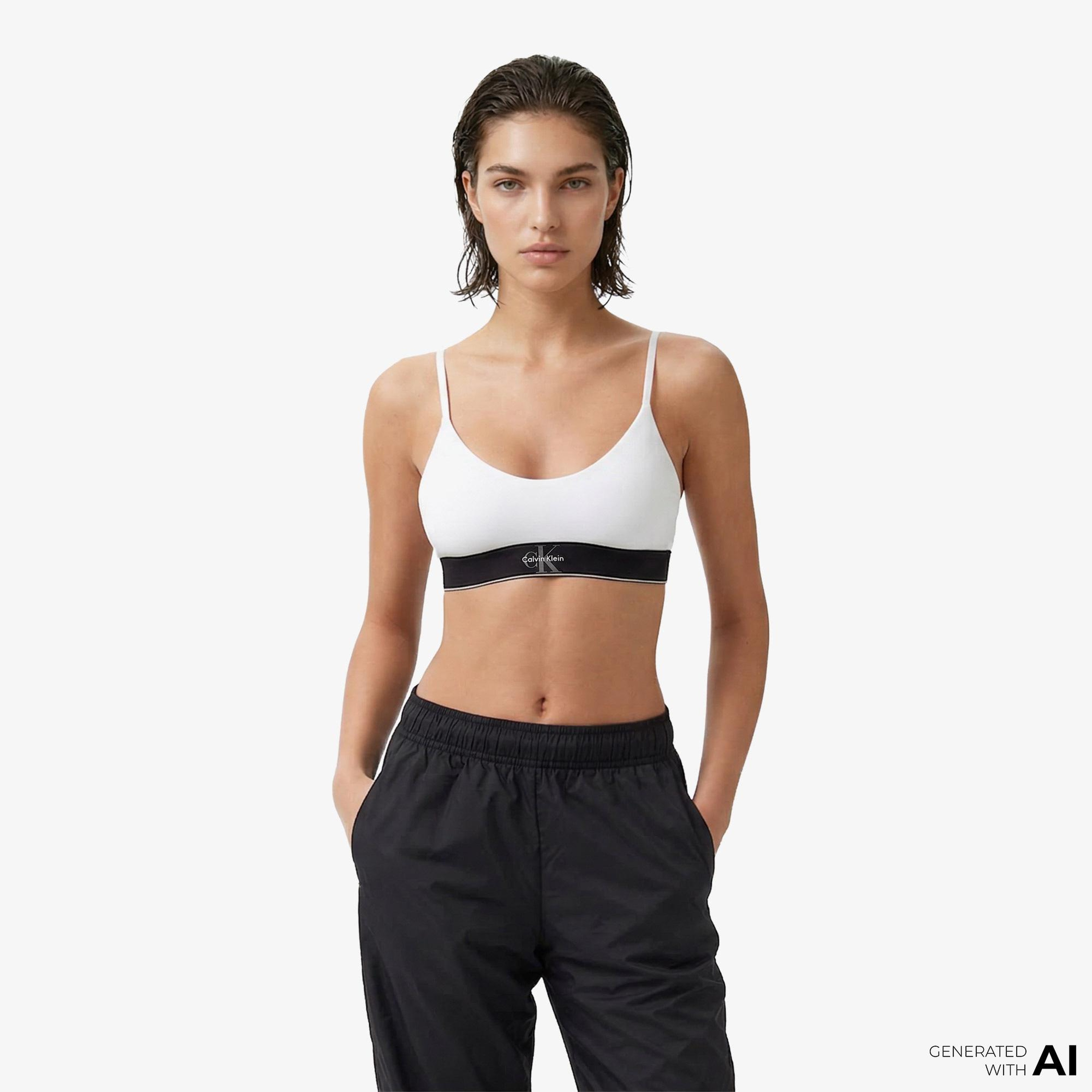 Calvin Klein Unlined Kadın Beyaz Spor Sütyeni