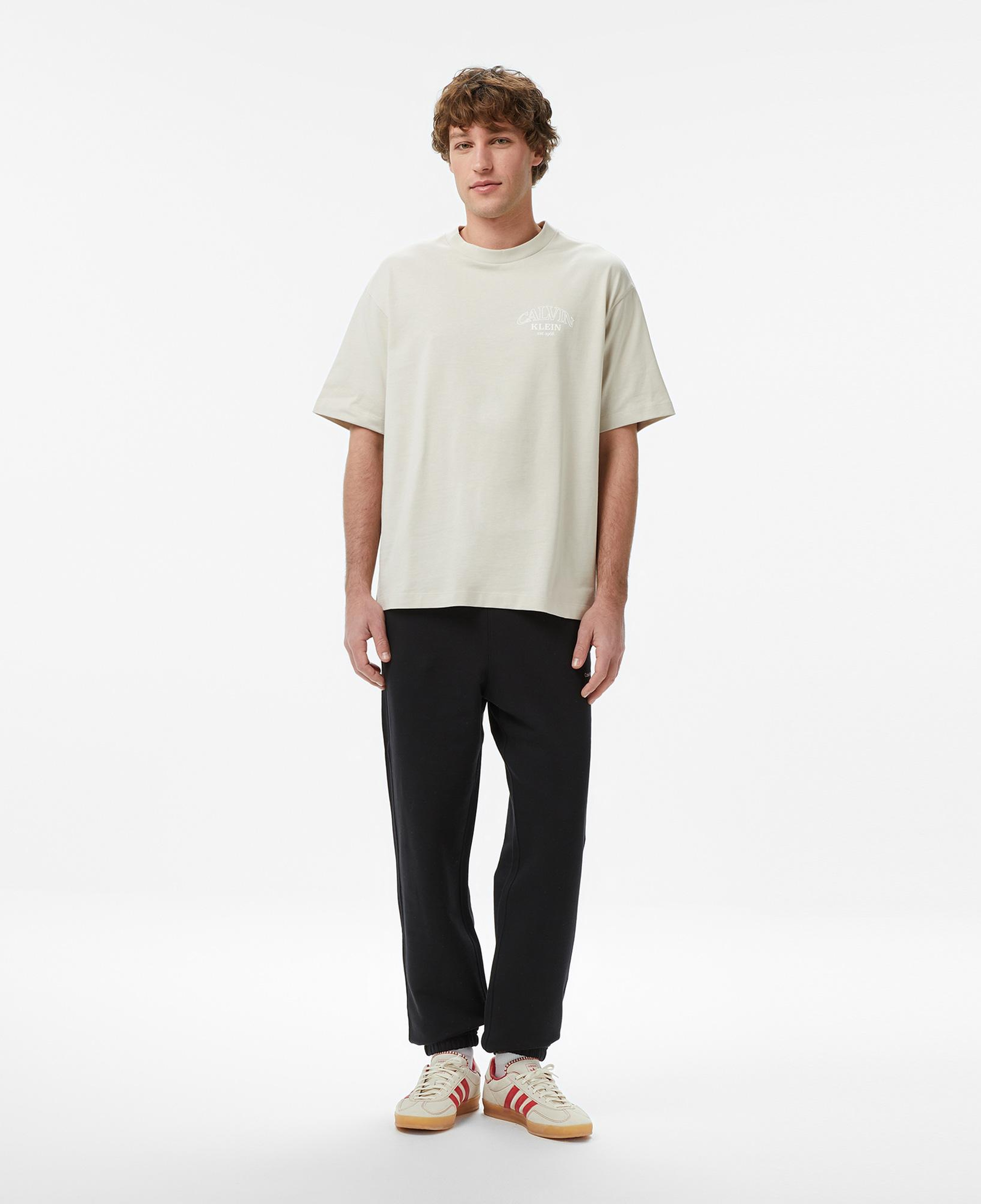 Calvin Klein Relaxed 16S Jersey Embossed Erkek Bej T-Shirt