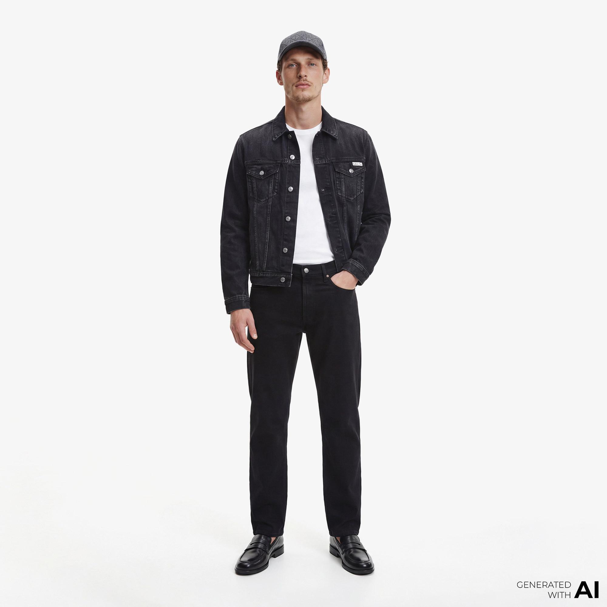 Calvin Klein Slim Straight Erkek Siyah Jean