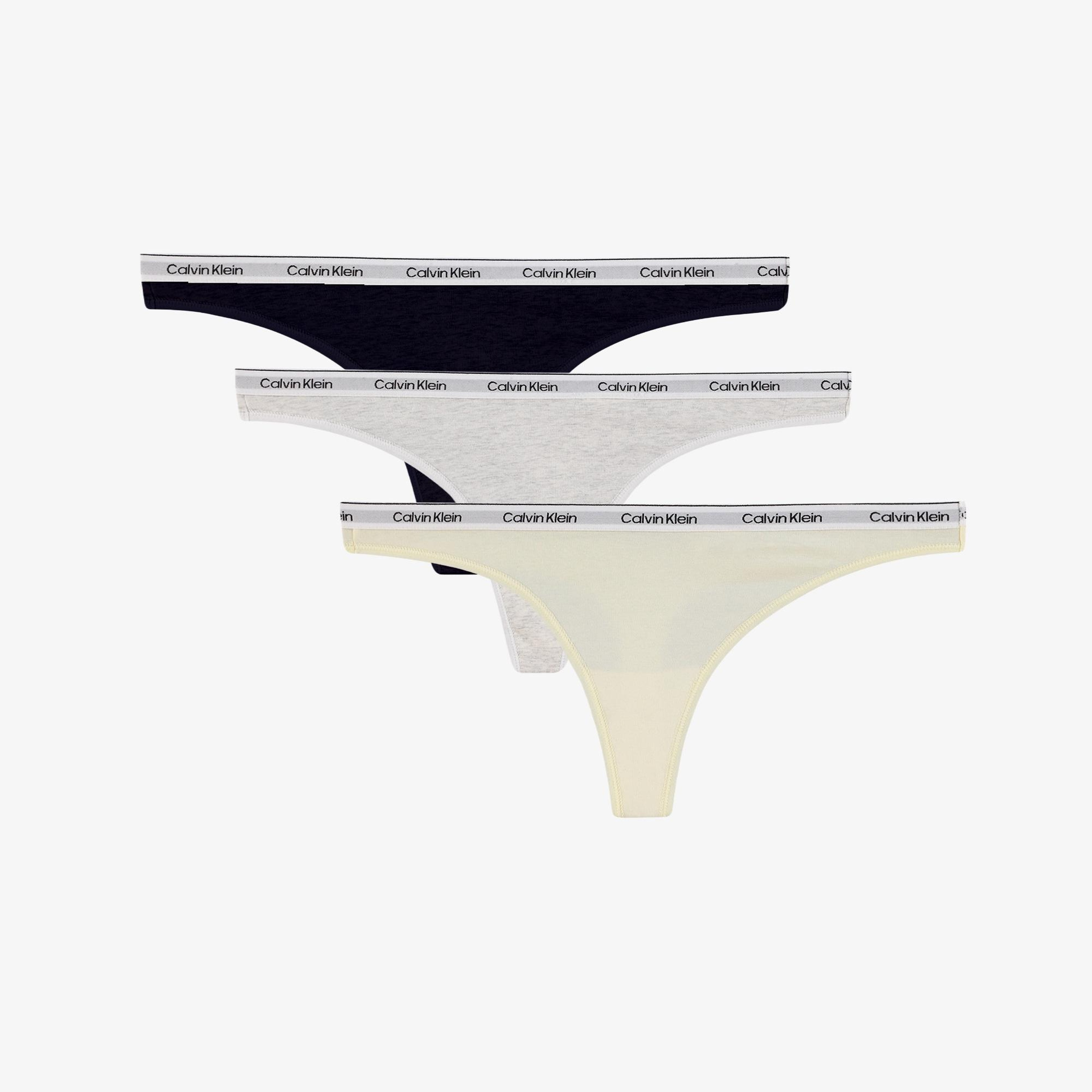 Calvin Klein Thong 3'lü Kadın Yeşil Külot