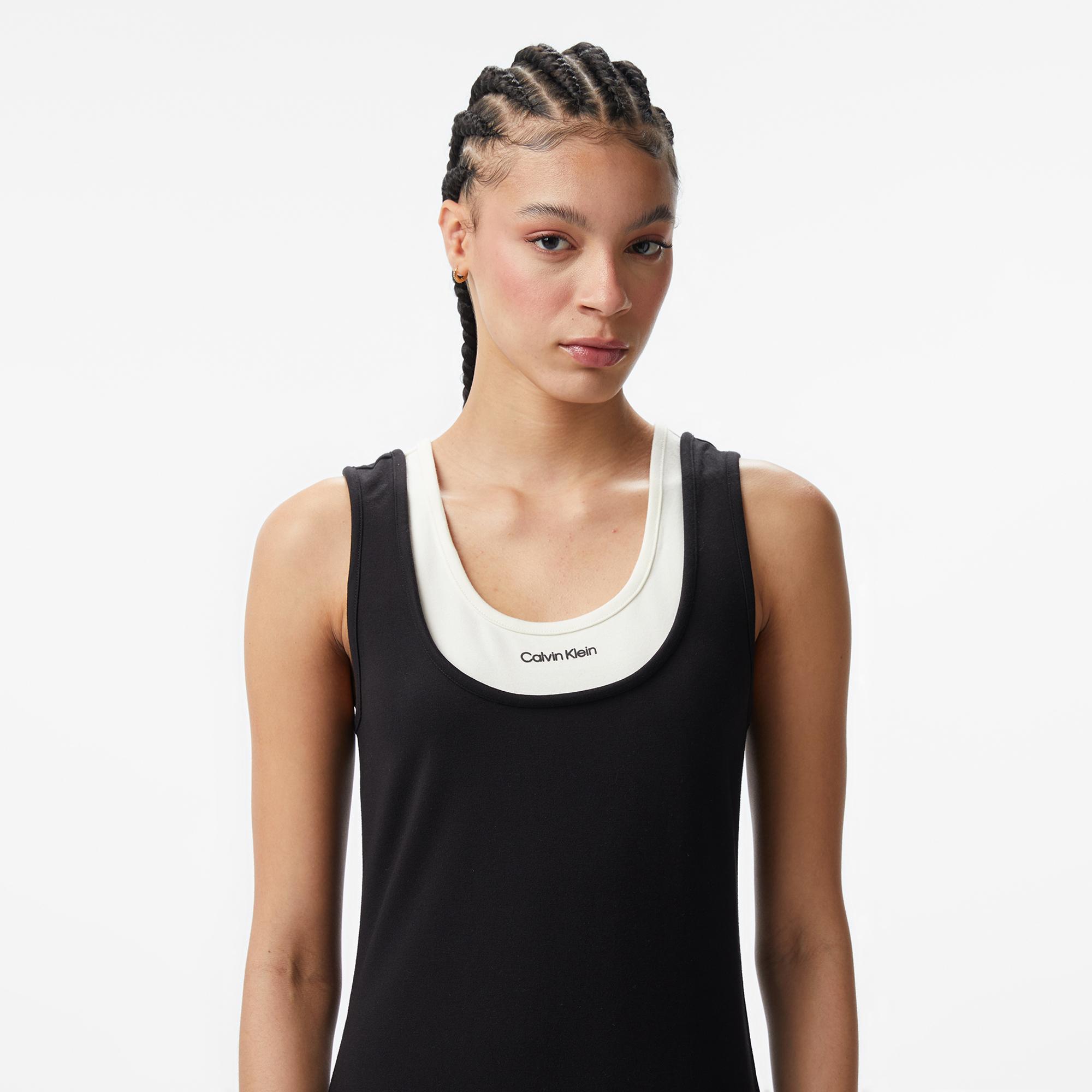 Calvin Klein Interlock Midi Kadın Siyah Elbise