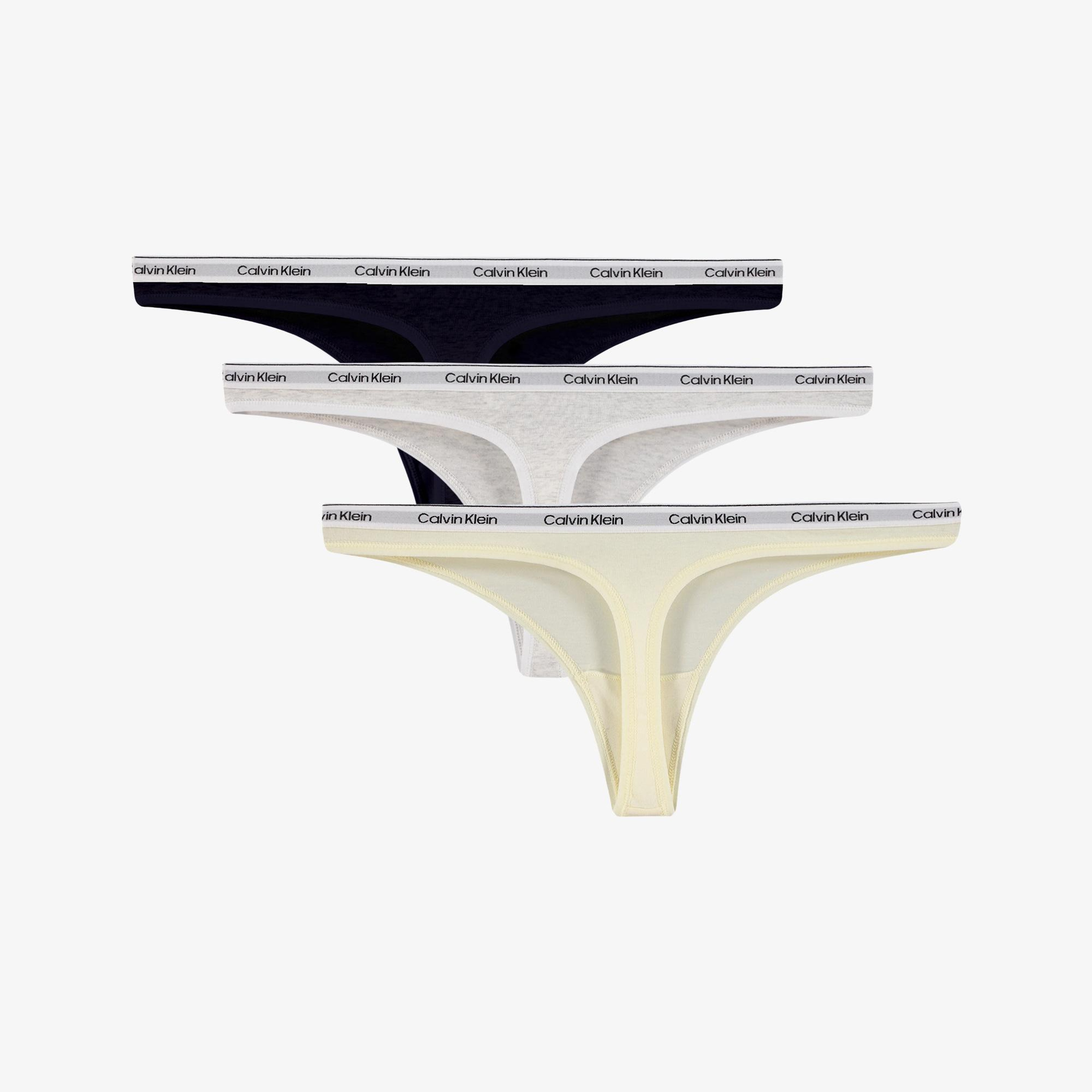 Calvin Klein Thong 3'lü Kadın Yeşil Külot