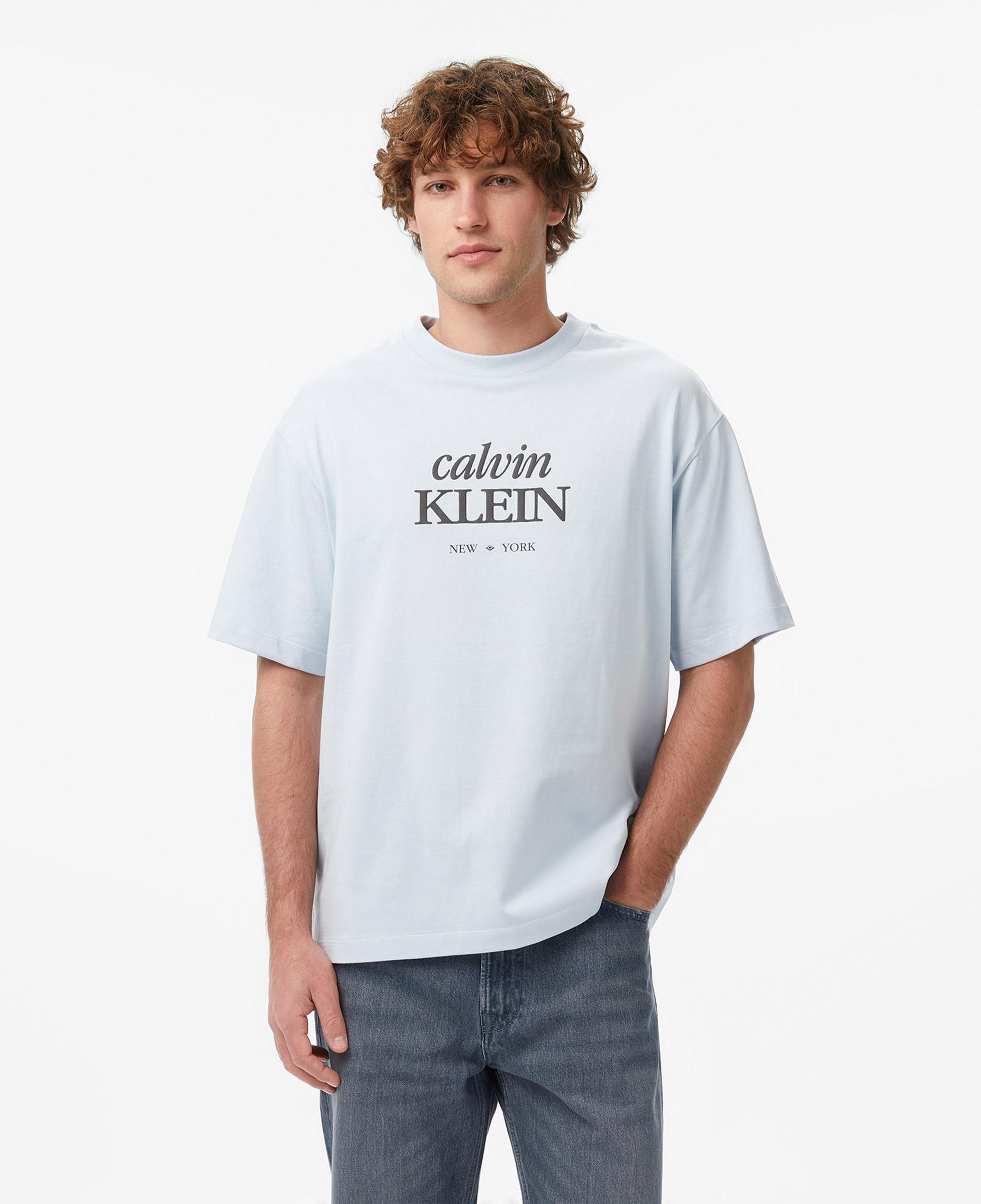 Calvin Klein 16S Diamond Grap Erkek Mavi T-Shirt