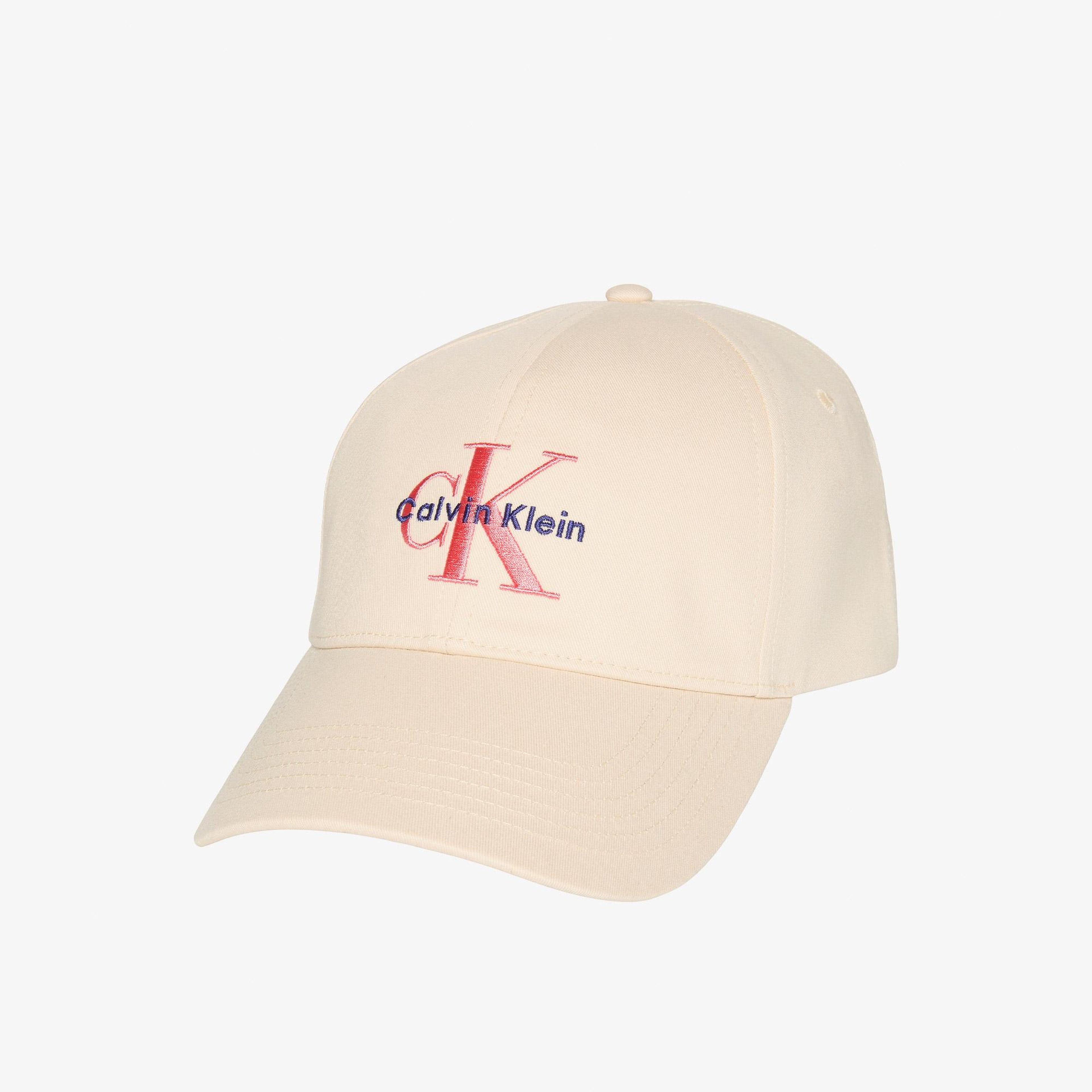 Calvin Klein Monologo Embroidery Baseball Kadın Beyaz Şapka