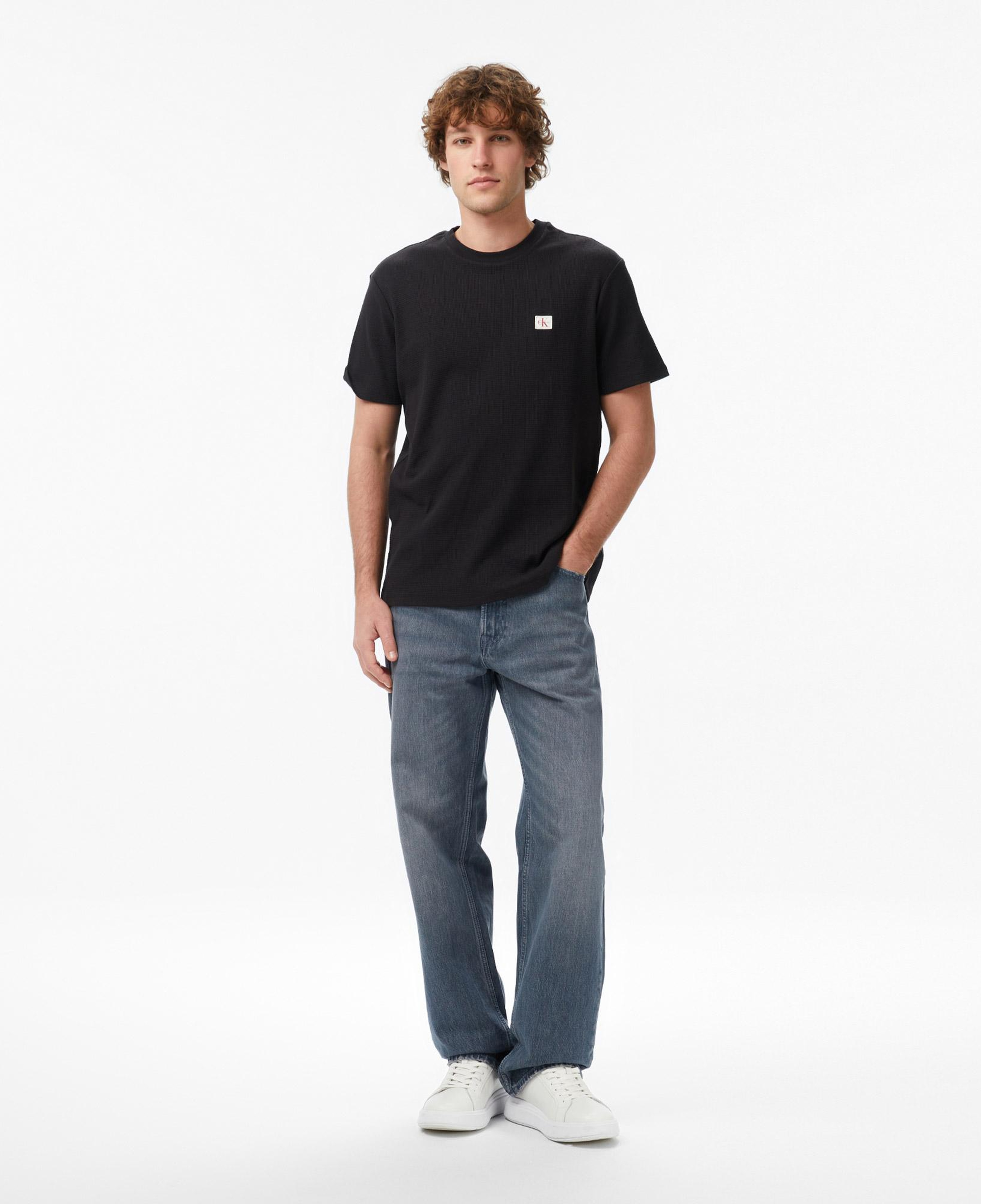 Calvin Klein Waffle Badge Crewnk Erkek Siyah T-Shirt