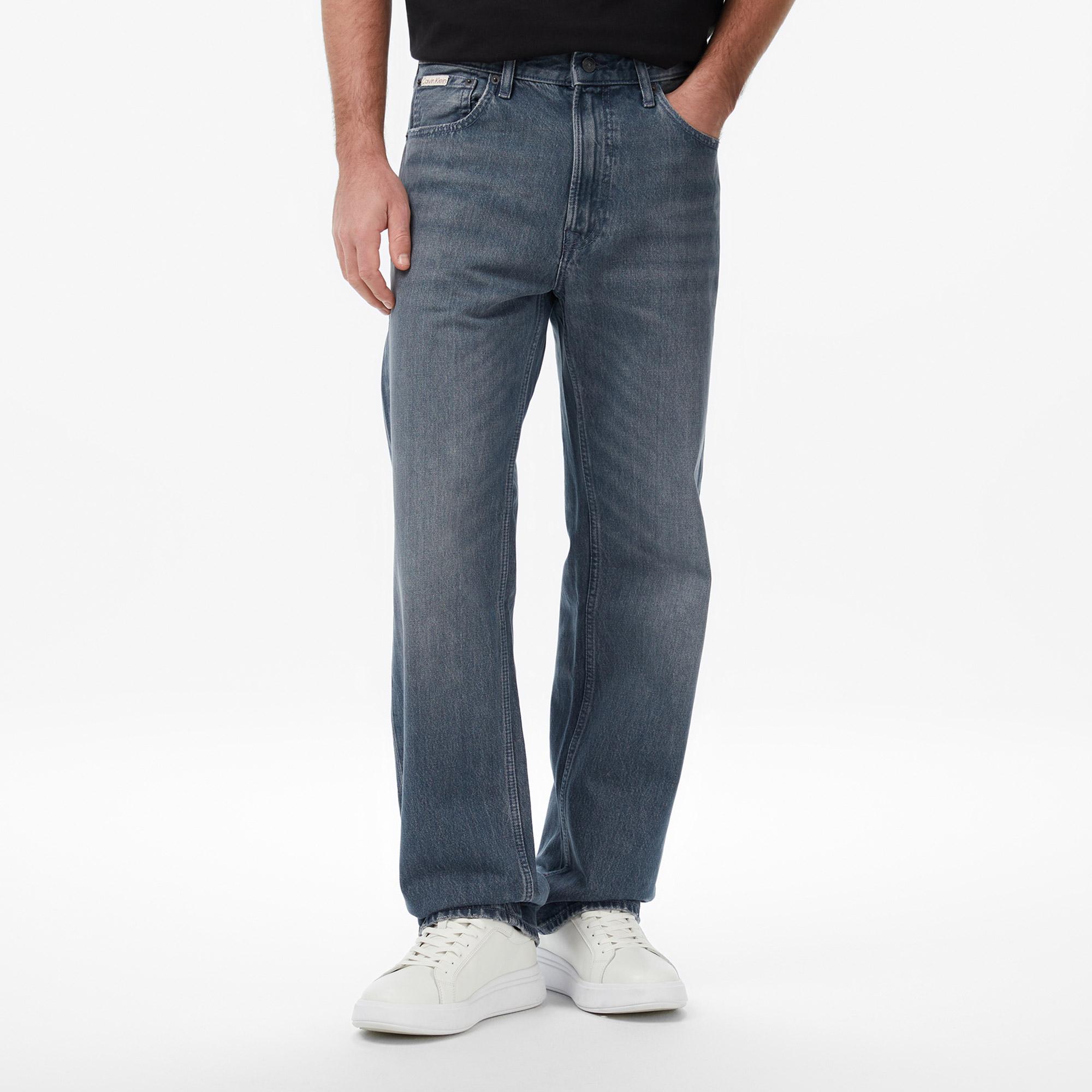 Calvin Klein 90S Straight Blue Ash Stone Erkek Gri Jean
