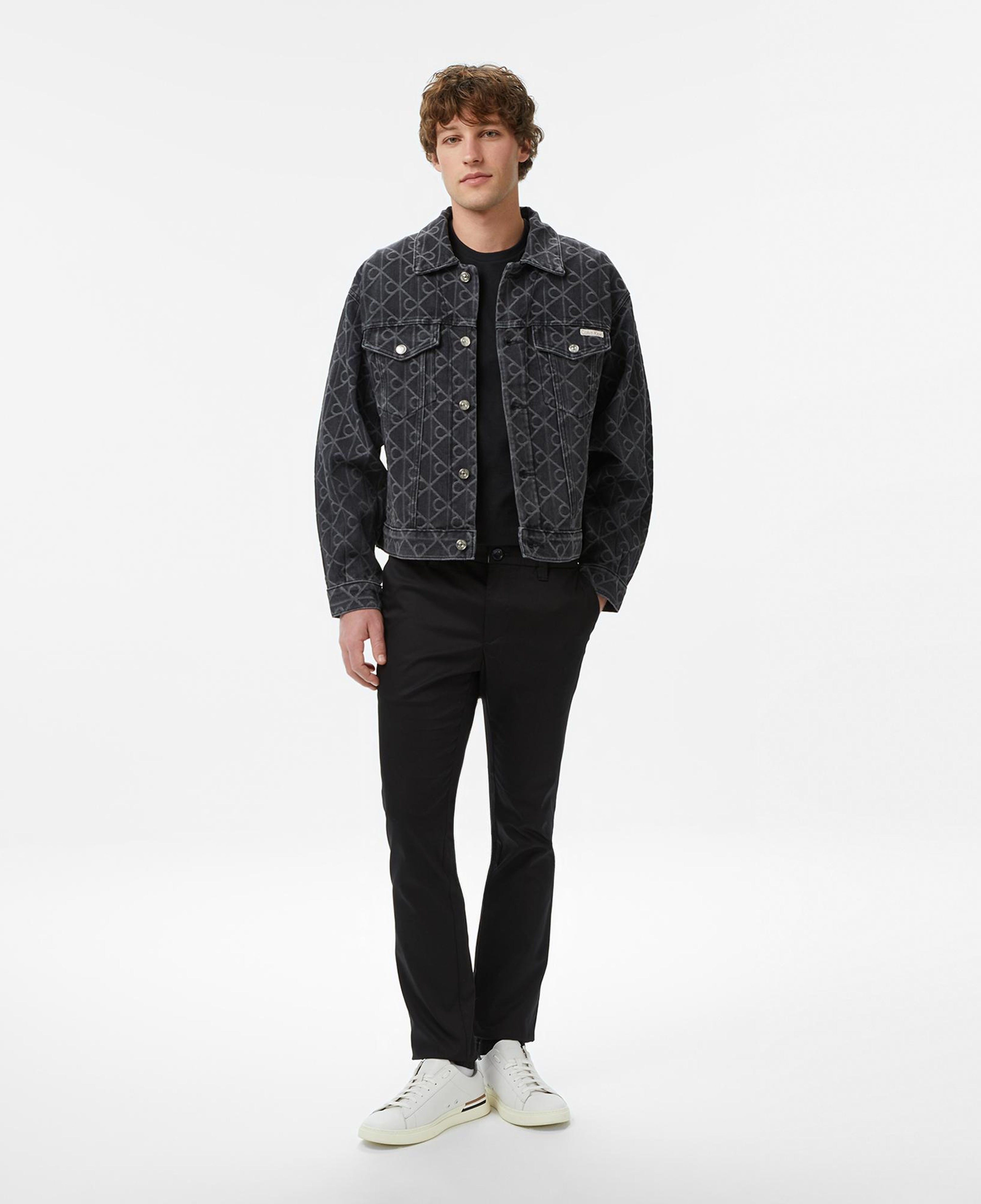 Calvin Klein 90S Black Emblem Jacquard Erkek Siyah Ceket