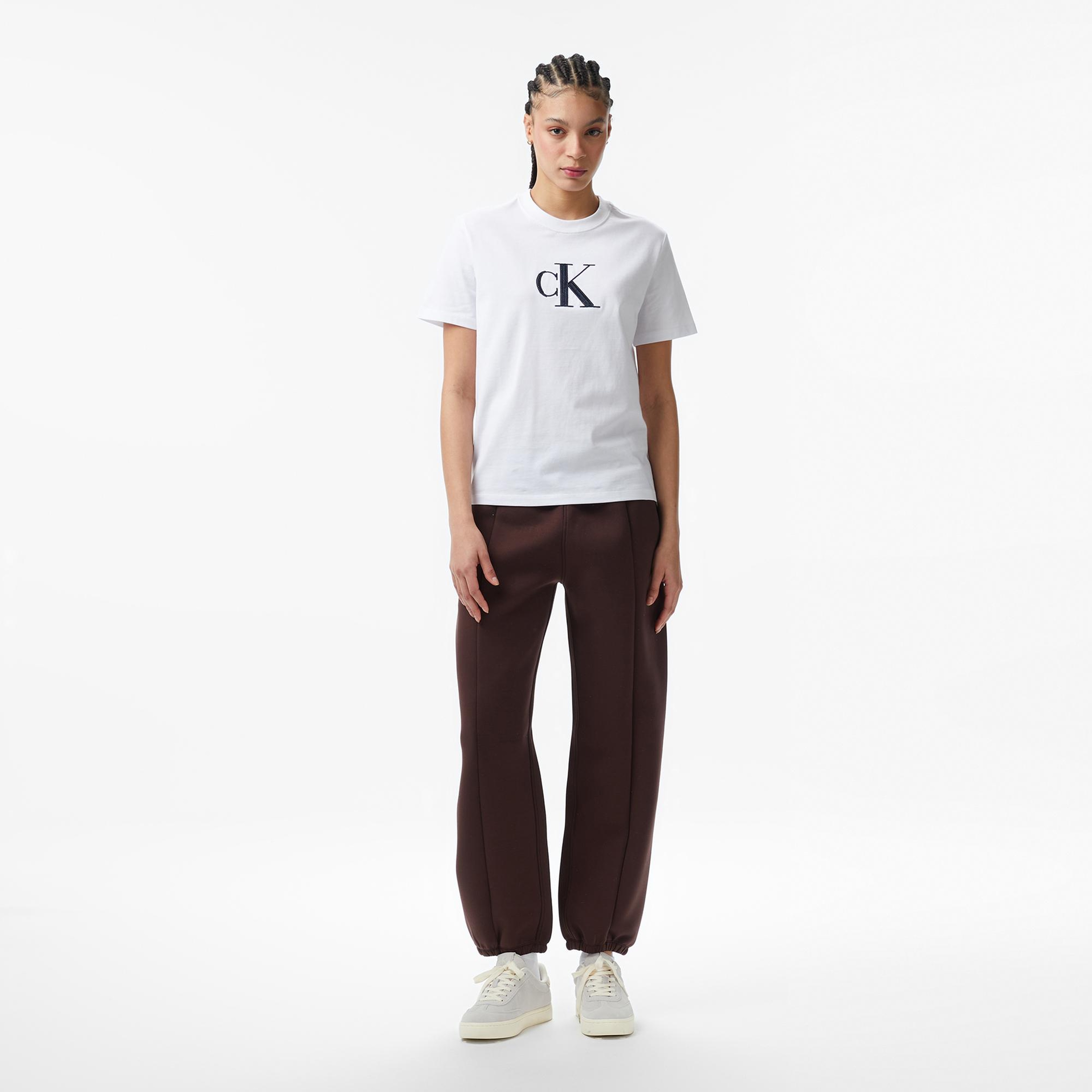 Calvin Klein Relaxed Scuba Jogger Kadın Kahverengi Eşofman Altı