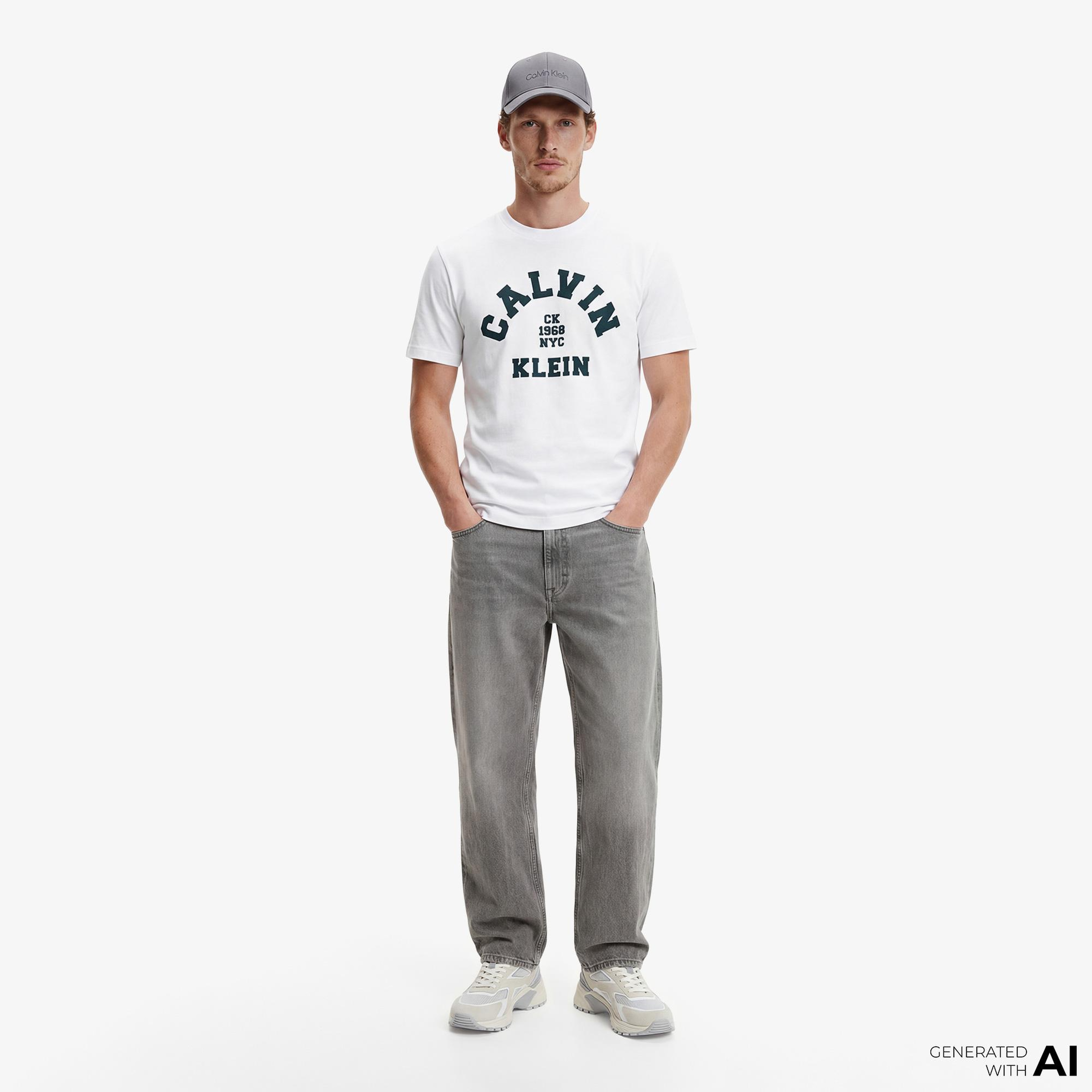 Calvin Klein 20S College Graphic Erkek Beyaz T-Shirt