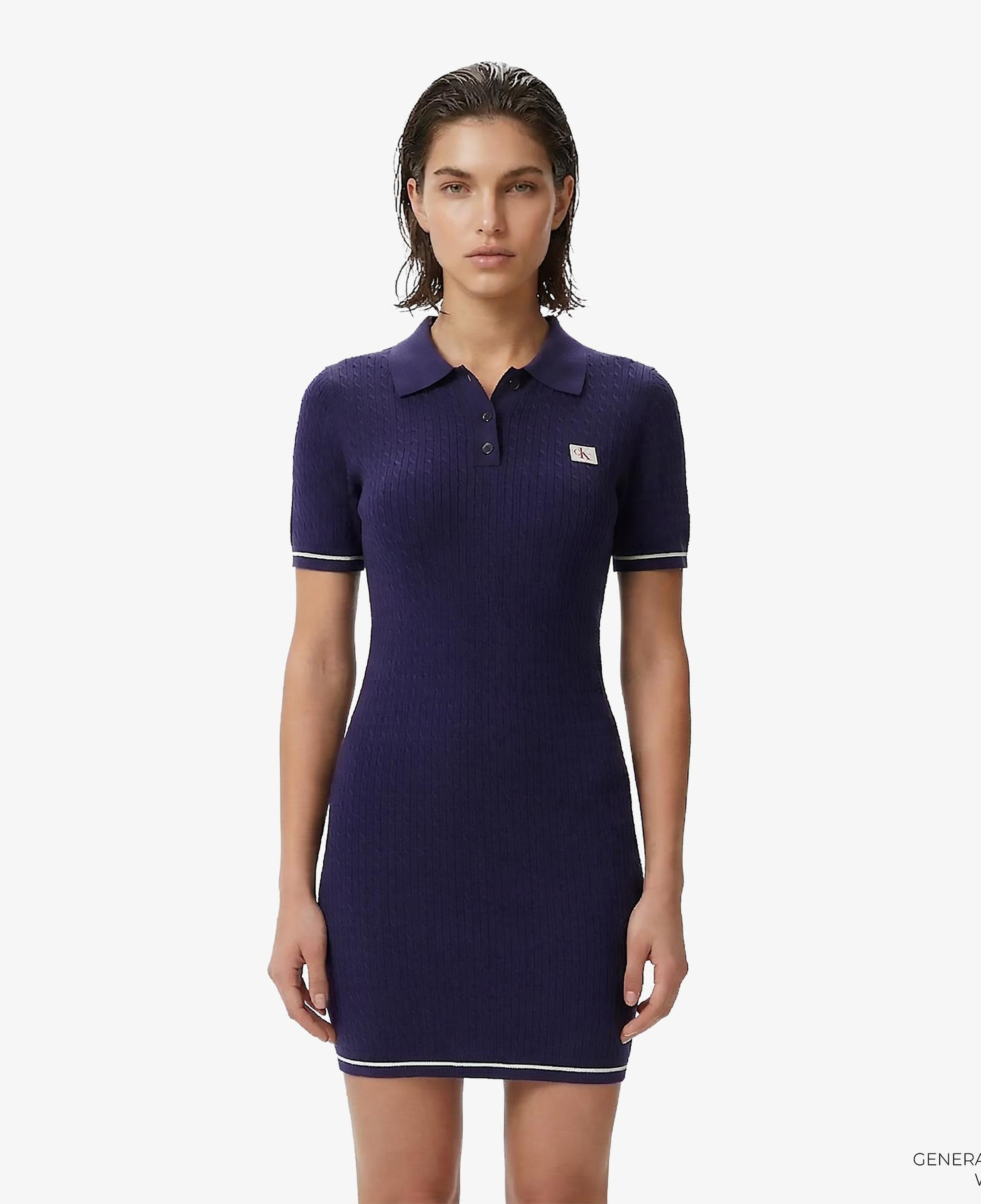 Calvin Klein Microcable Mini Kadın Mavi Elbise