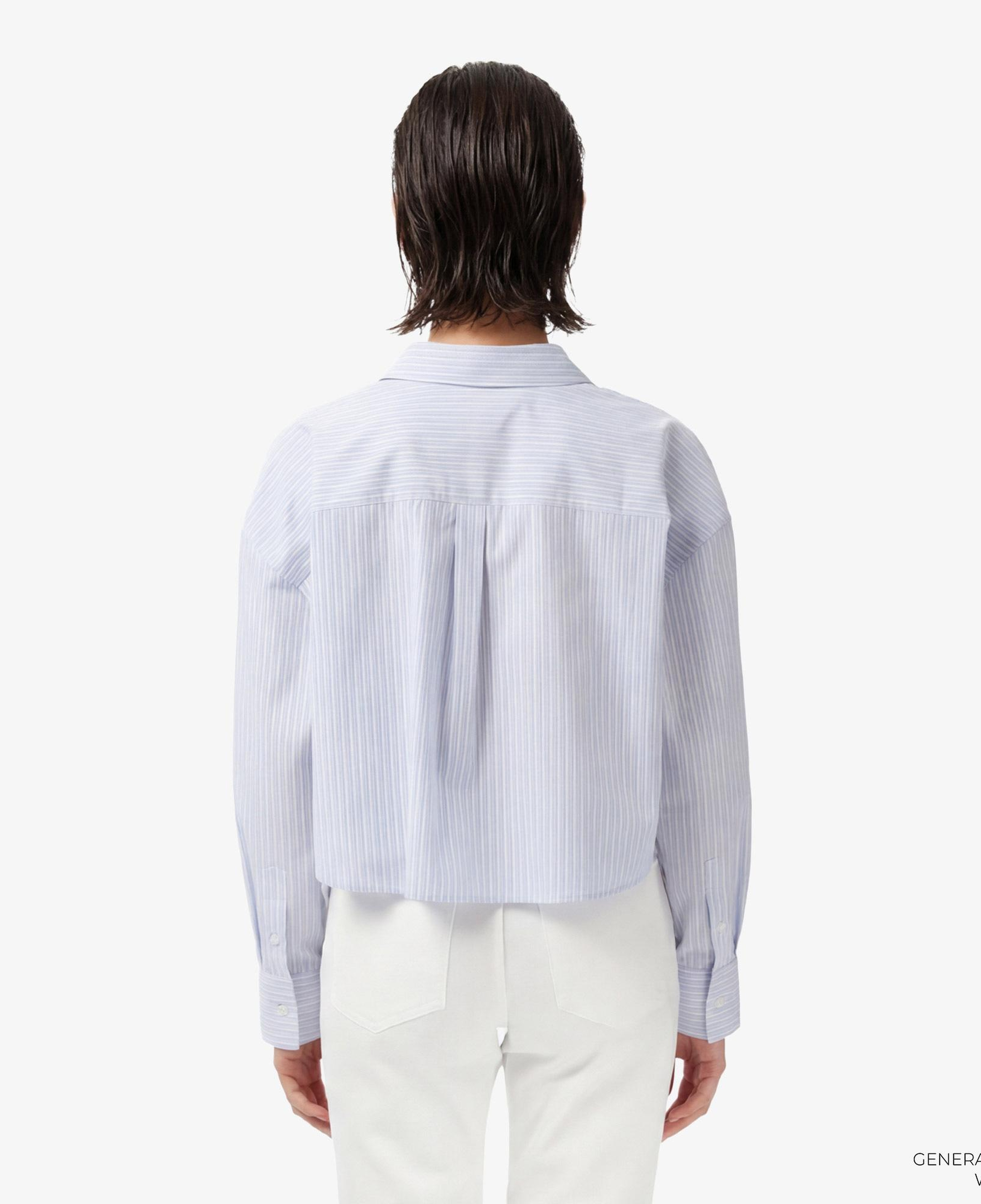 Calvin Klein Cotton Poplin Cropped Kadın Mavi Gömlek