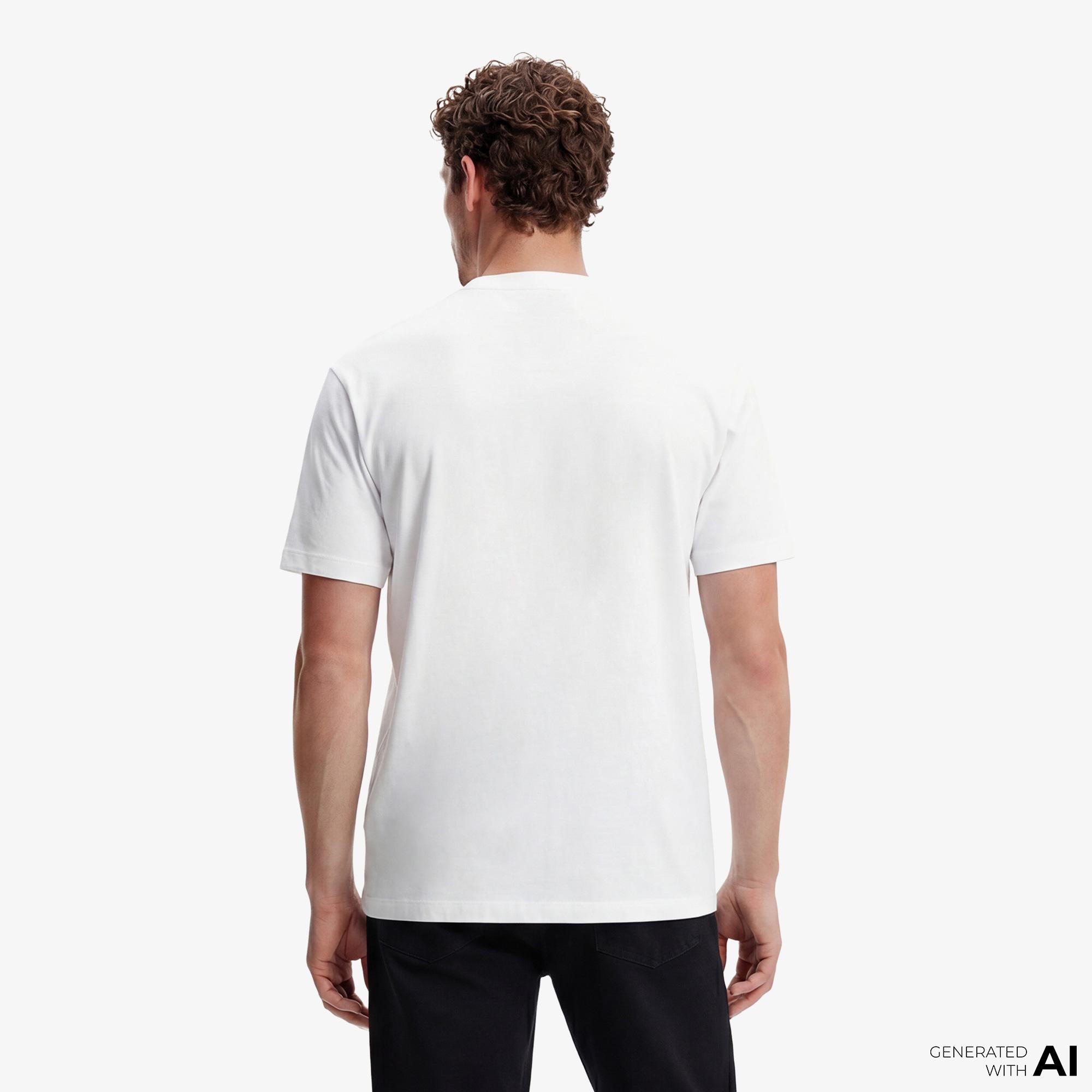 Calvin Klein Tricolor Monologo Graphic Erkek Beyaz T-Shirt