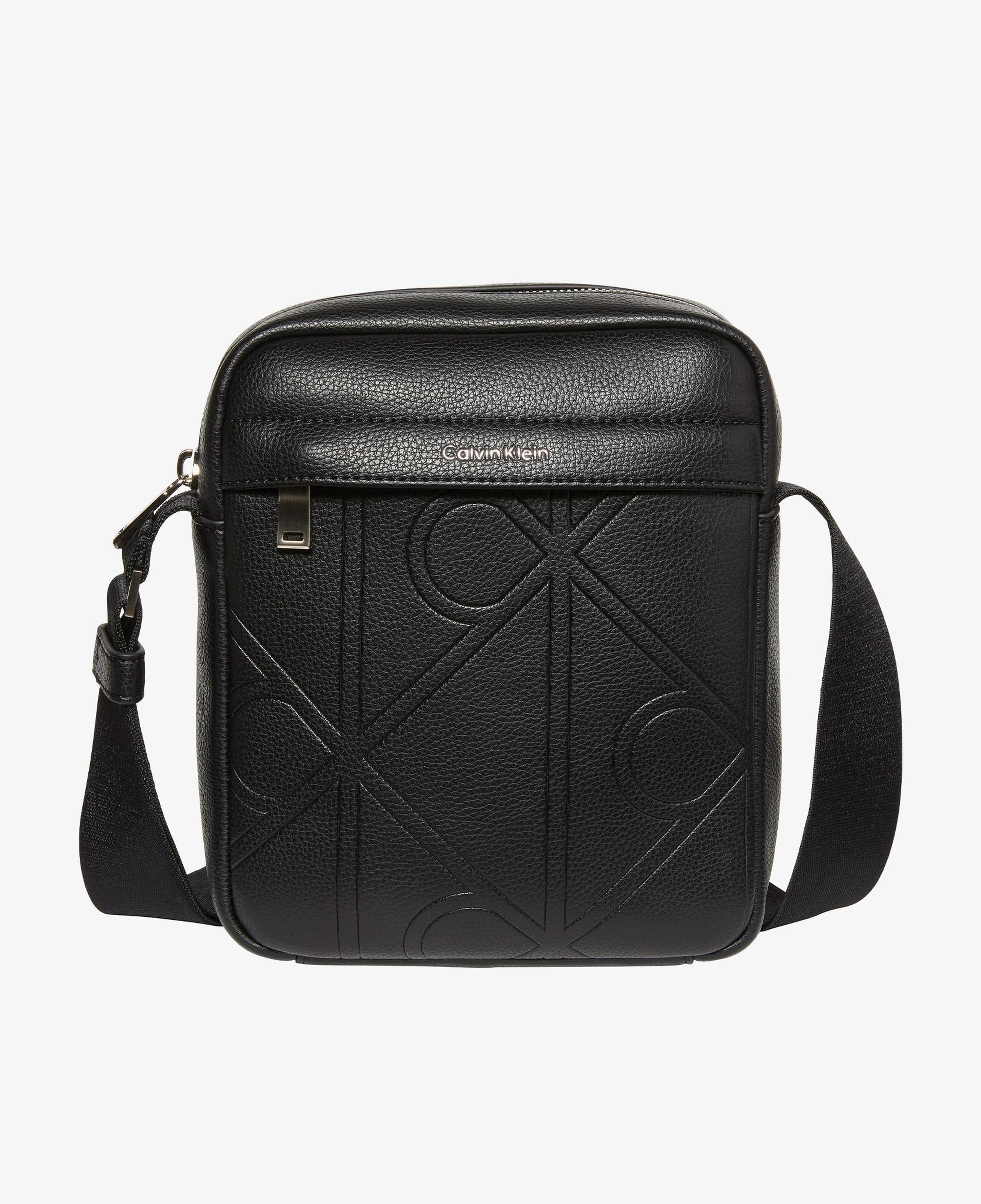 Calvin Klein Emblem Emboss Reporter Erkek Siyah Çapraz Çanta