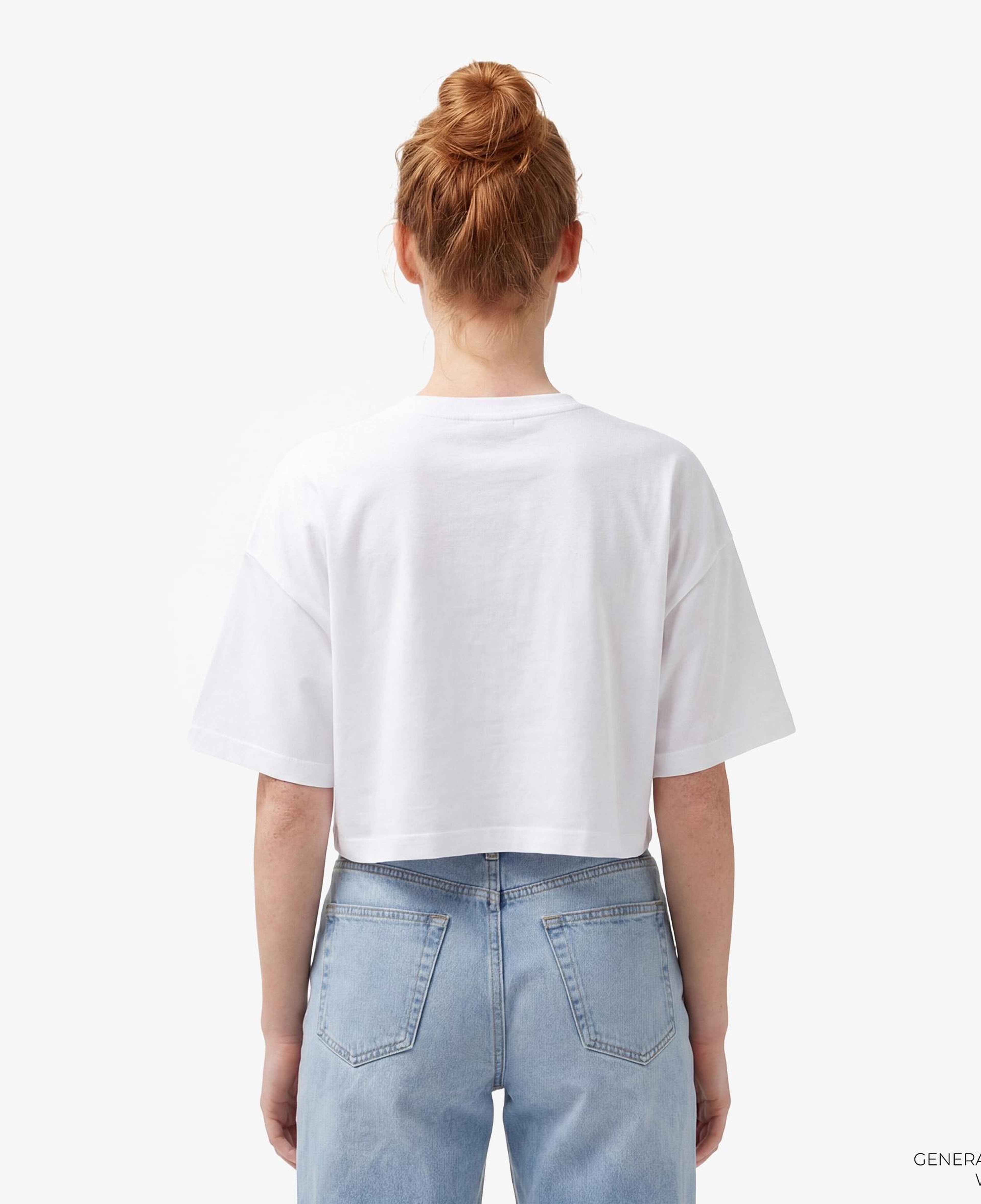 Calvin Klein Boxy Crop Monologo Kadın Beyaz T-Shirt