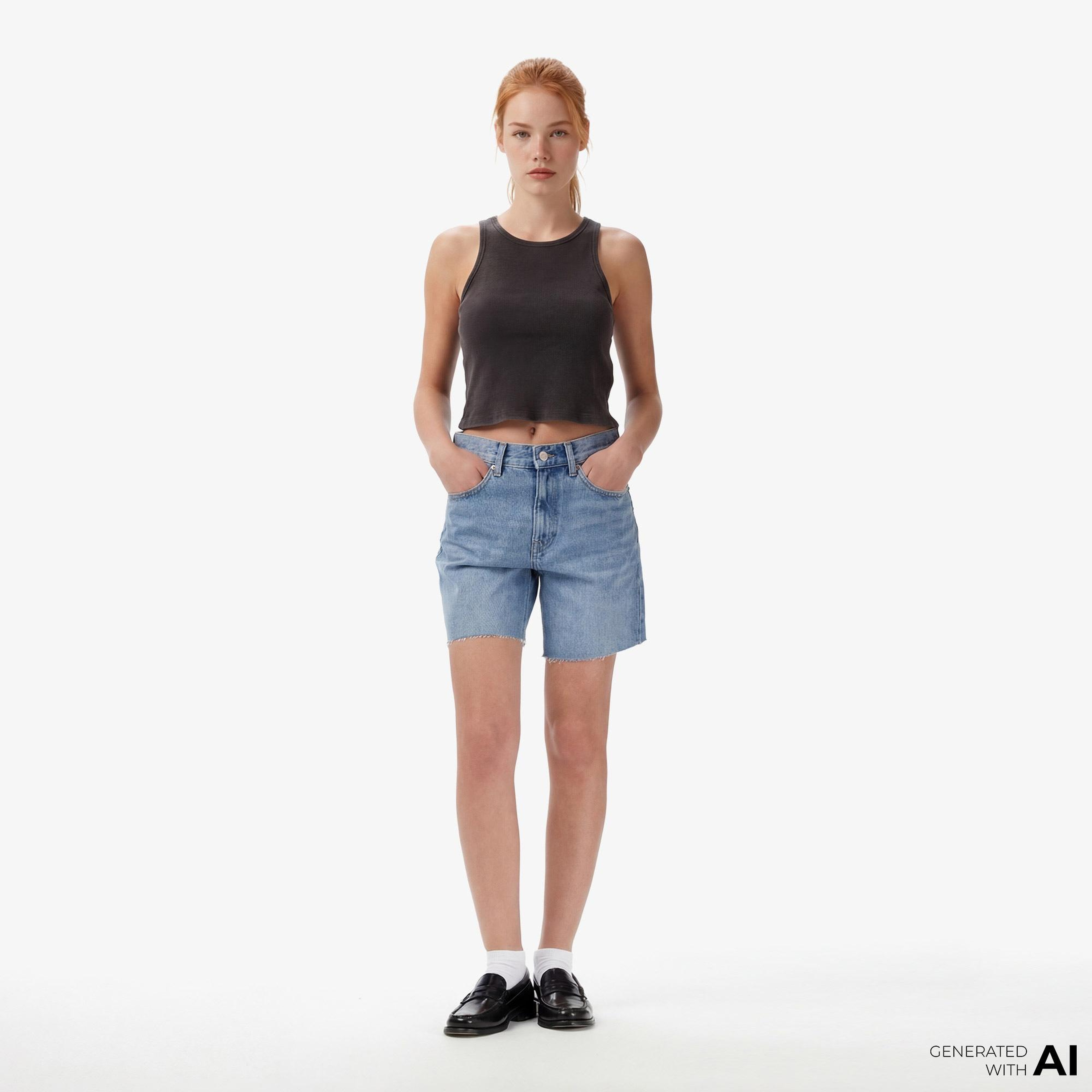 Calvin Klein 90S 6 in Blue Monaco Kadın Mavi Şort