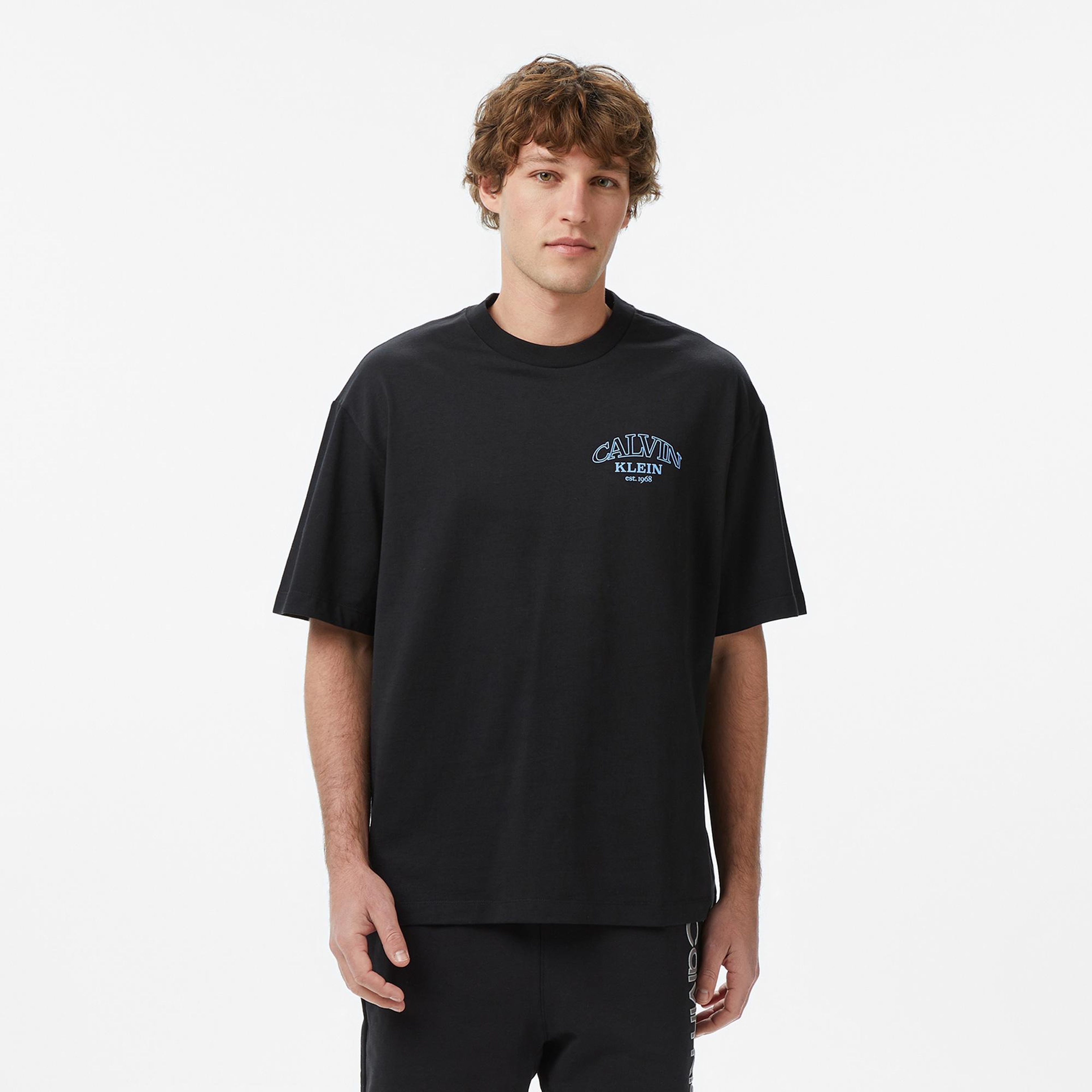 Calvin Klein Relaxed 16S Jersey Embossed Erkek Siyah T-Shirt
