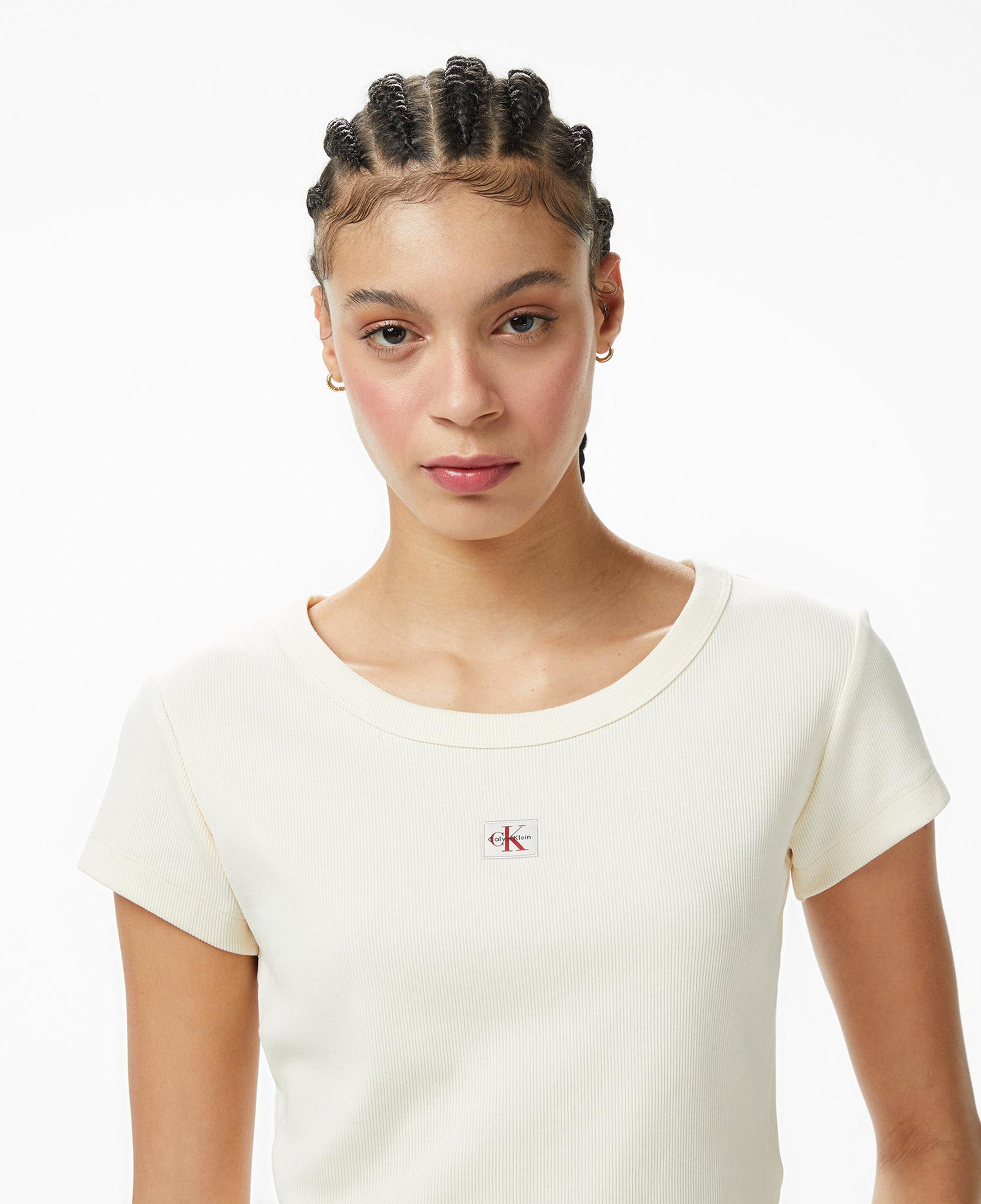 Calvin Klein Woven Label 2X2 Baby Baby Kadın Beyaz T-Shirt