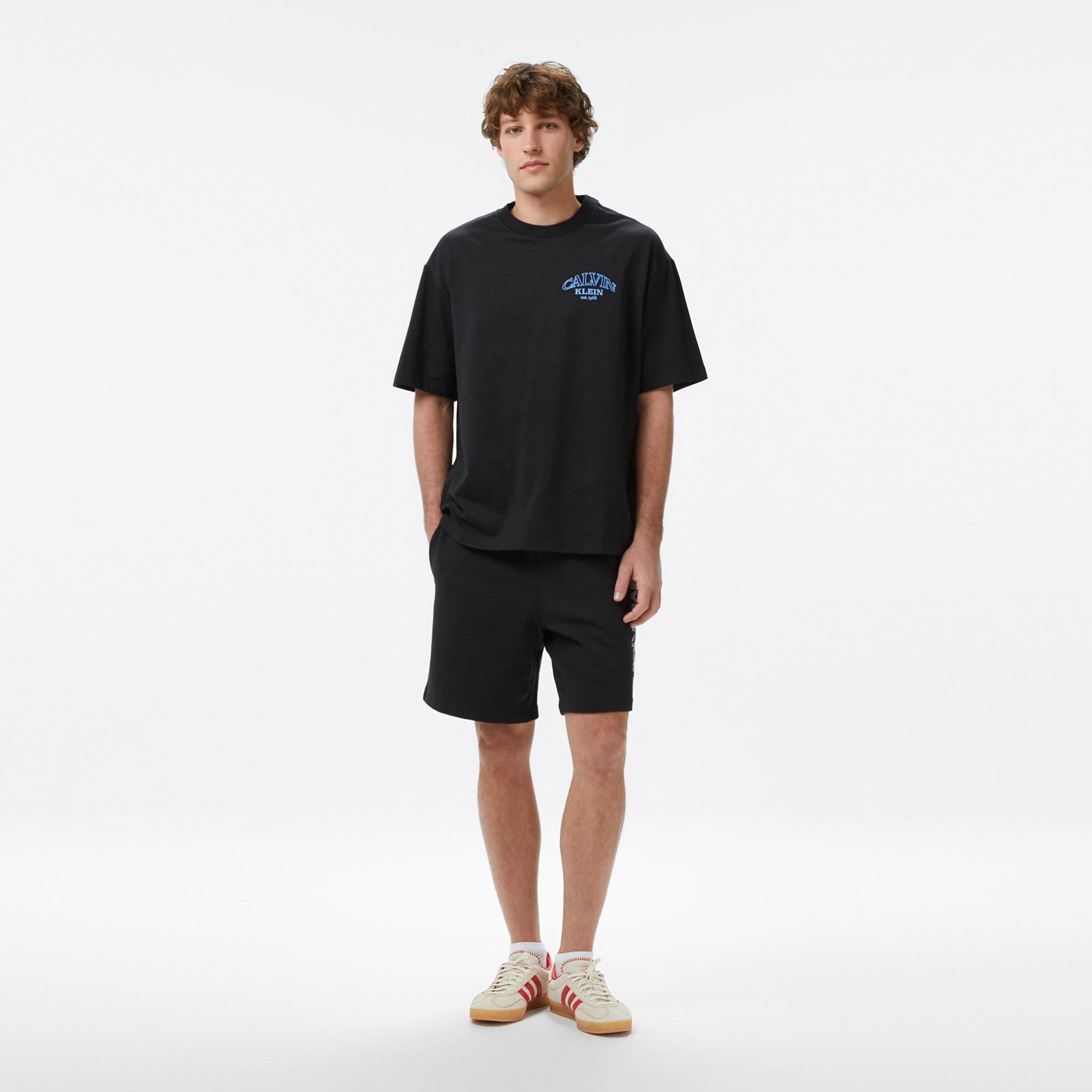 Calvin Klein Relaxed 16S Jersey Embossed Erkek Siyah T-Shirt