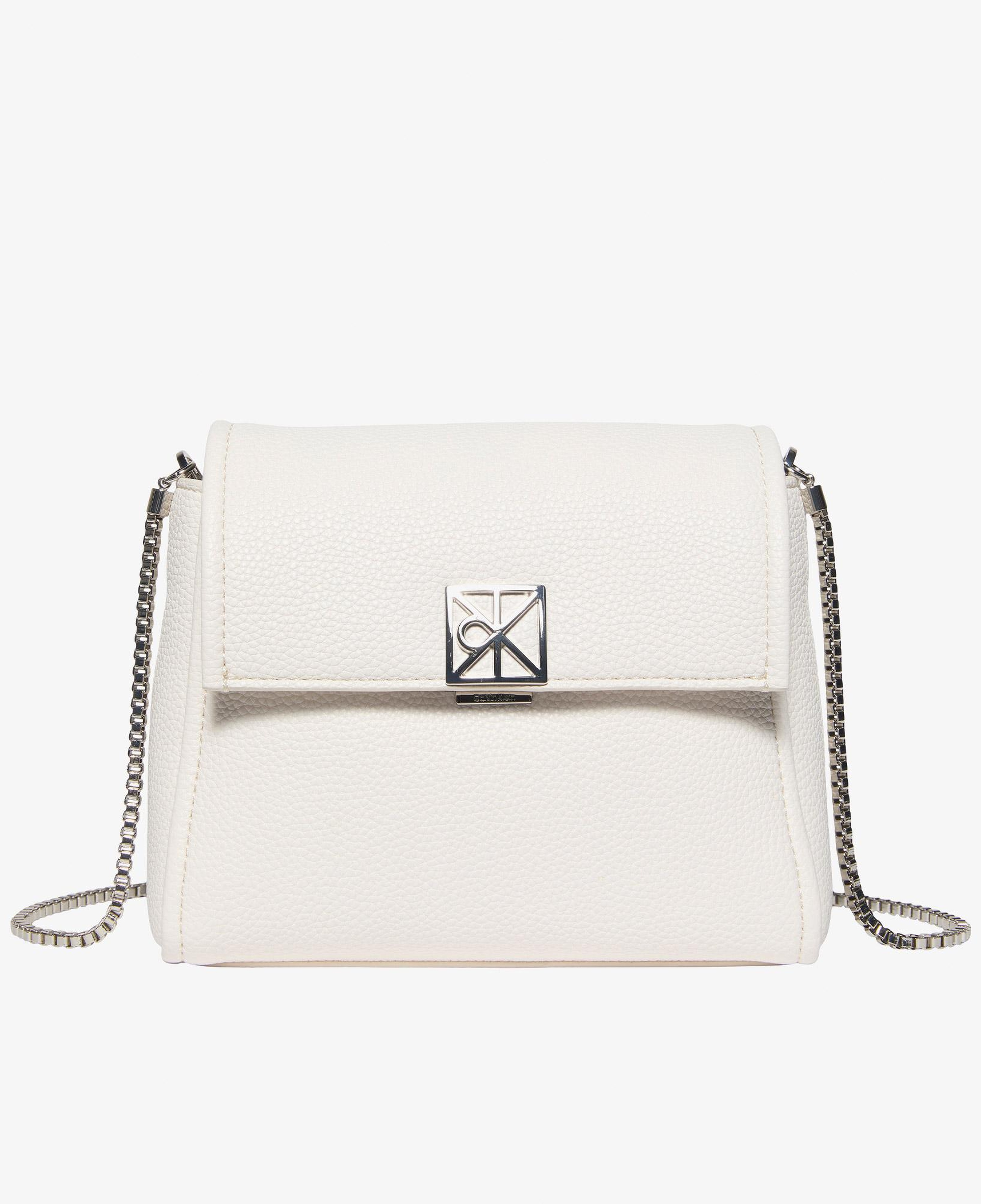Calvin Klein Emblem Pebble Crossbody Kadın Beyaz Çapraz Çanta