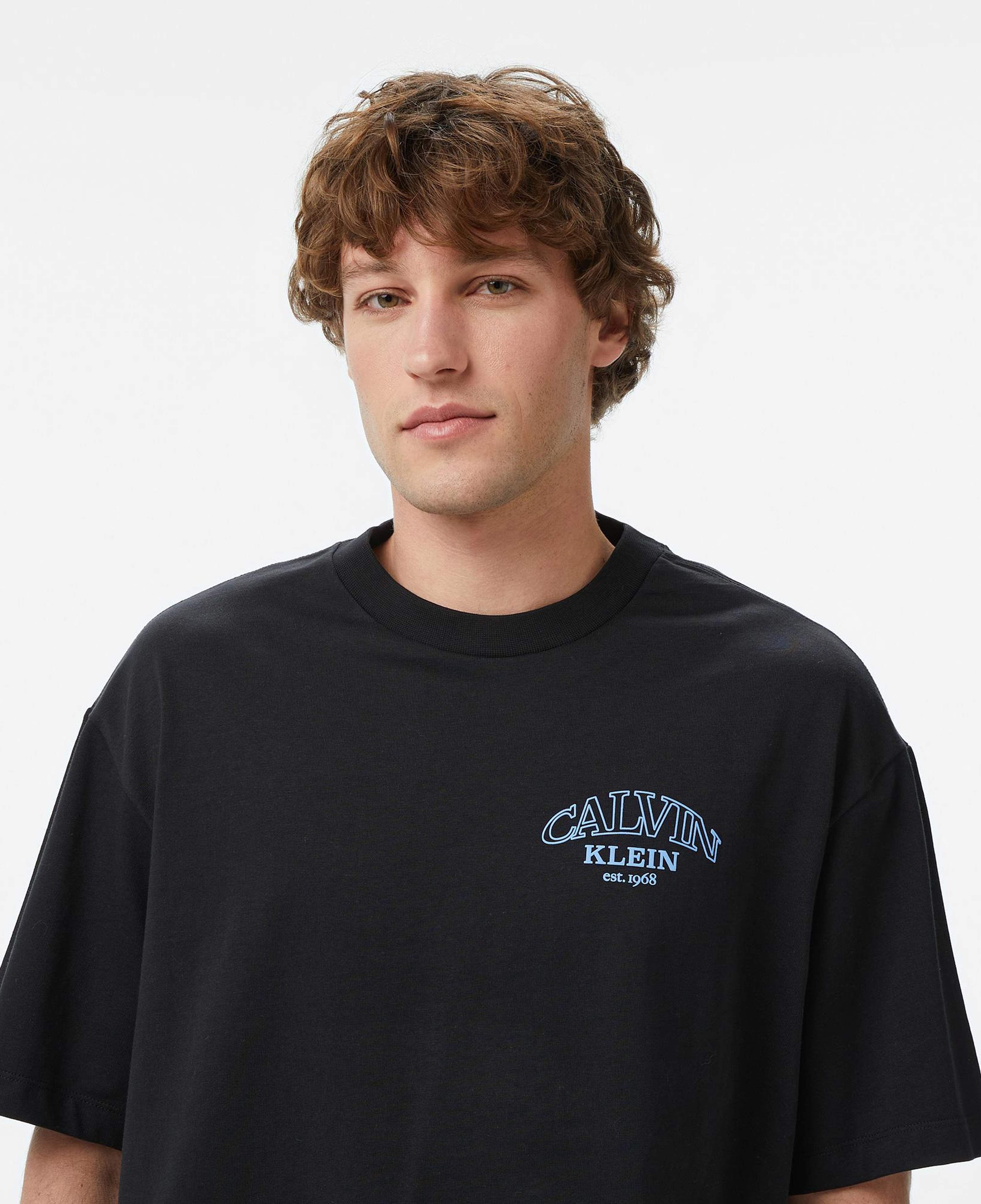 Calvin Klein Relaxed 16S Jersey Embossed Erkek Siyah T-Shirt