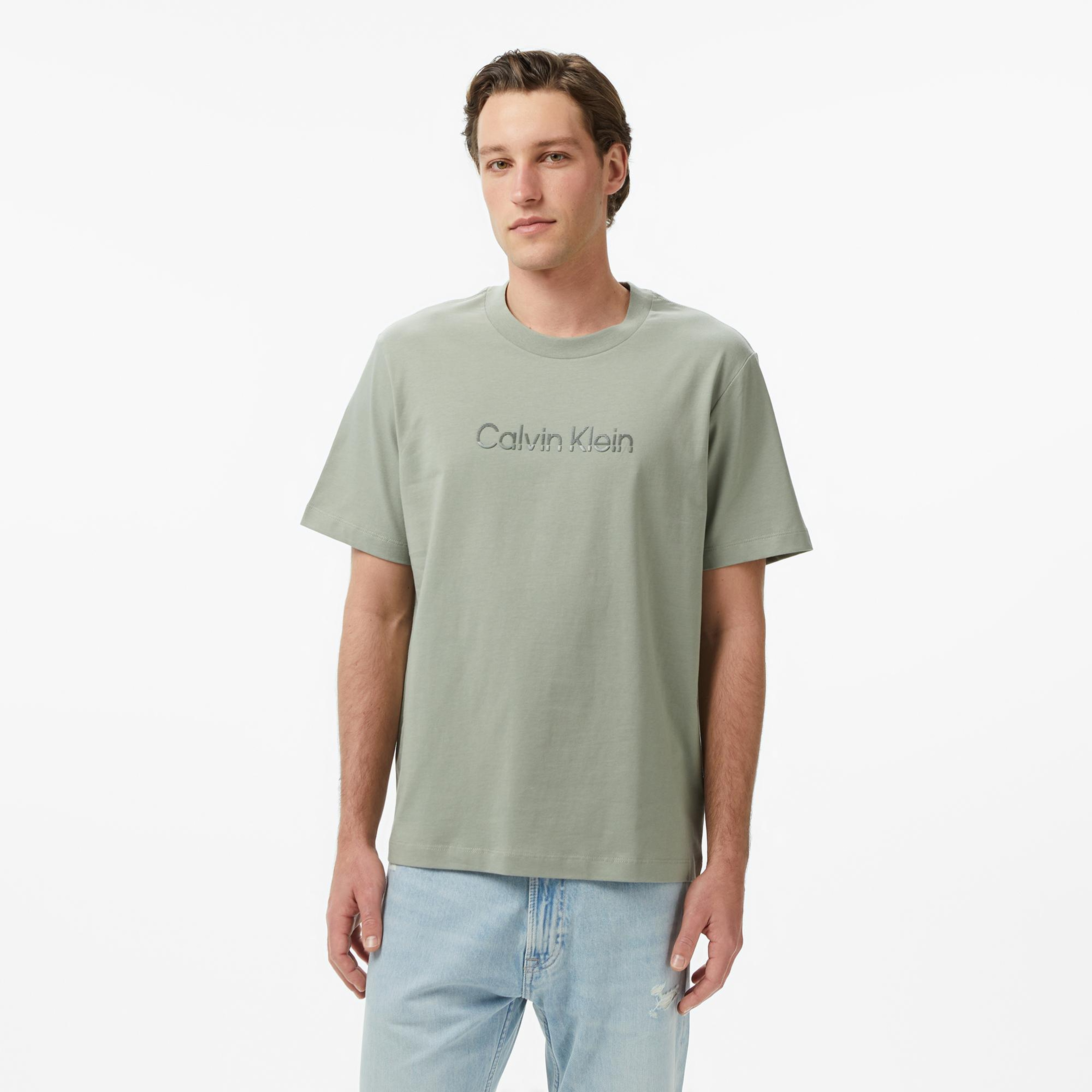 Calvin Klein 20S Sportswear Grap Erkek Bej T-Shirt