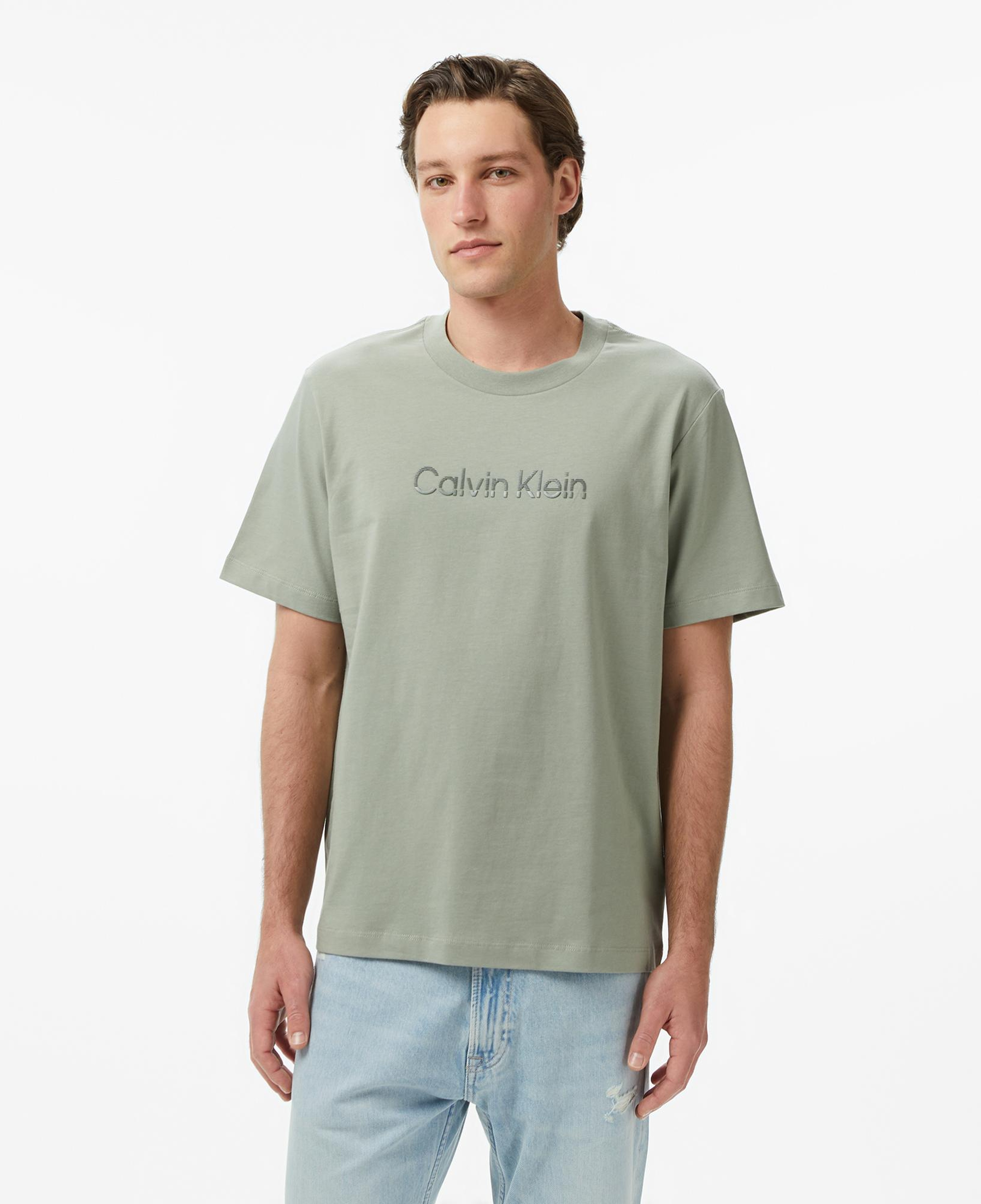 Calvin Klein 20S Sportswear Grap Erkek Bej T-Shirt