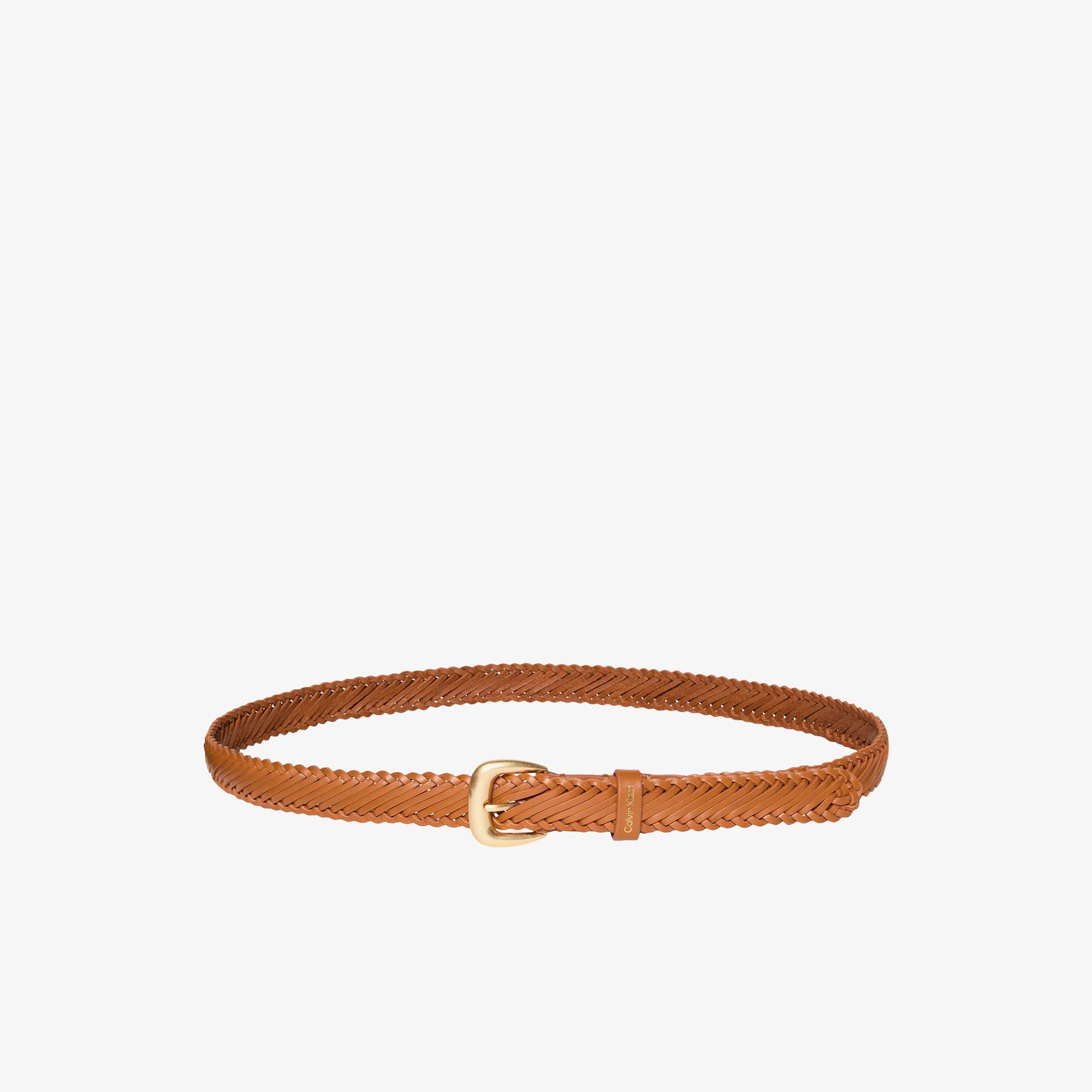 Calvin Klein Braided Logo Buckle 25mm Kadın Kahverengi Kemer