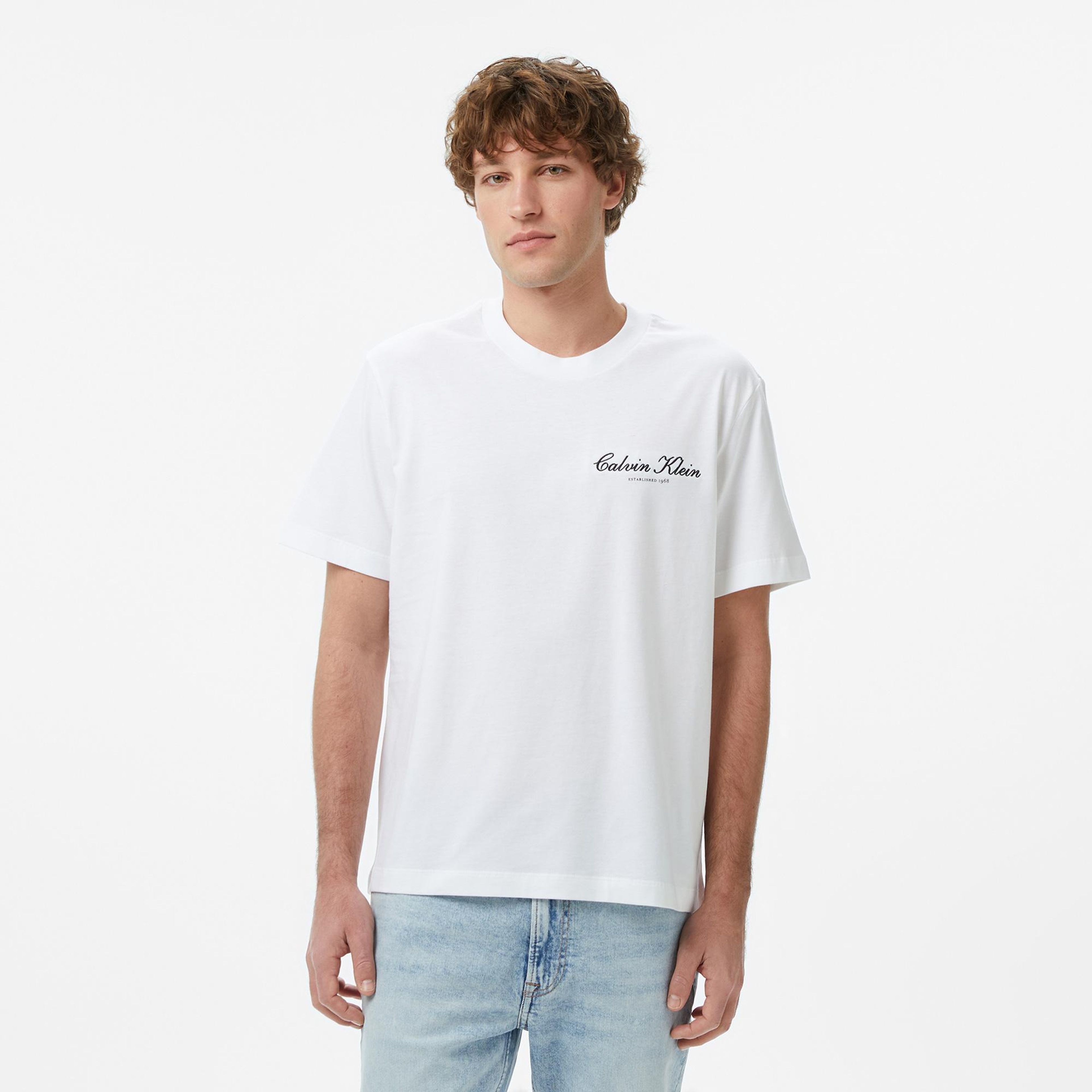 Calvin Klein 20S March Graphic Seasonal Erkek Beyaz T-Shirt