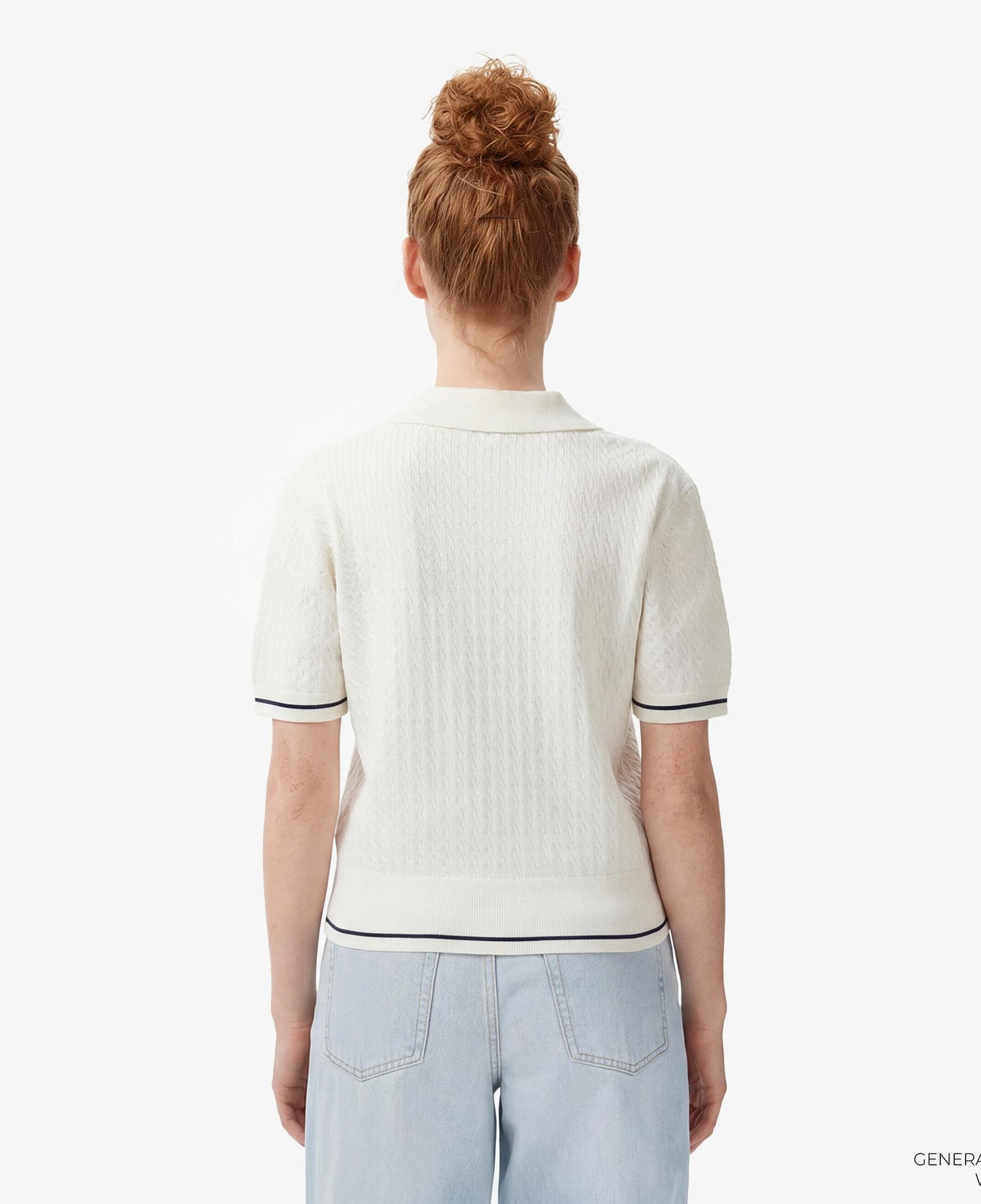 Calvin Klein Woven Label Cropped Cable Kadın Beyaz Triko