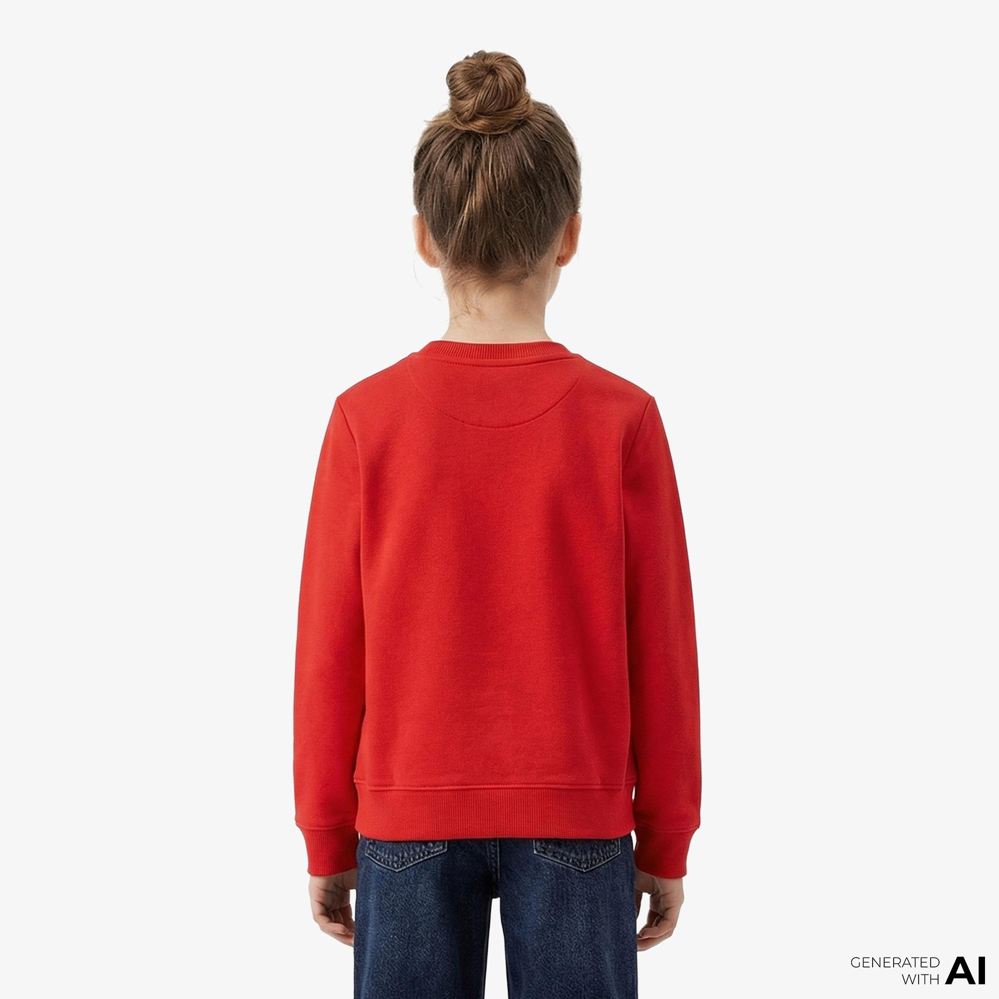 Calvin Klein Mono Mini Badge Çocuk Kırmızı Sweatshirt