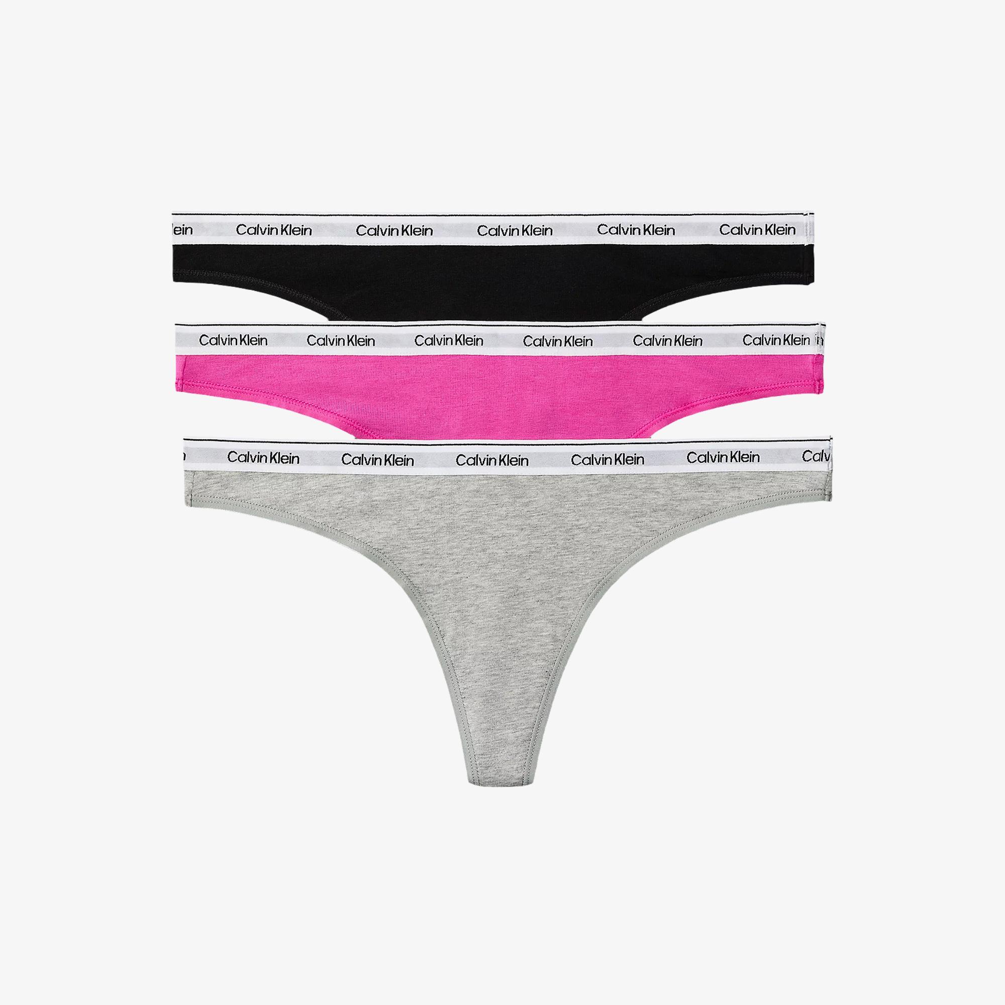 Calvin Klein Thong 3'lü Kadın Mor Külot