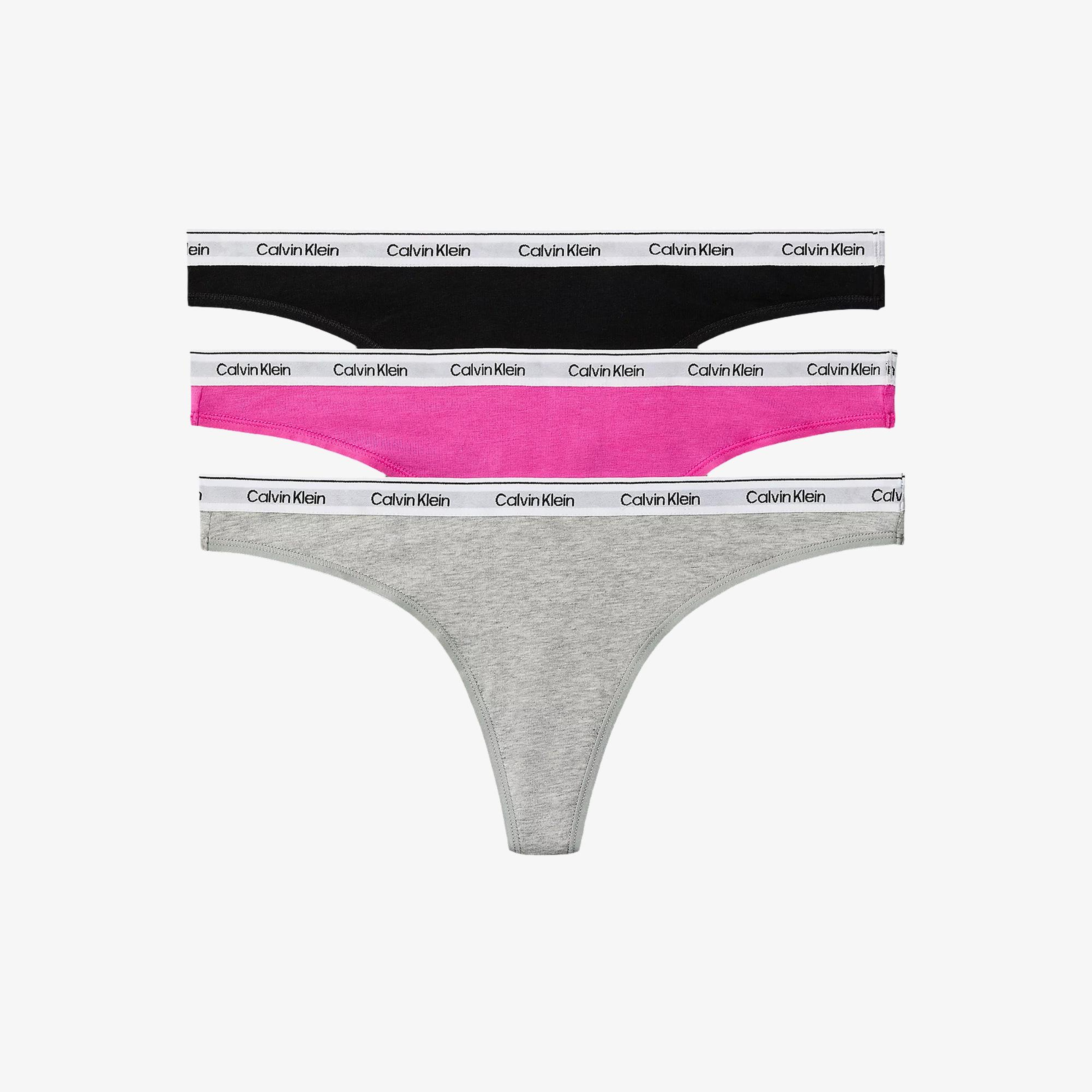 Calvin Klein Thong 3'lü Kadın Mor Külot