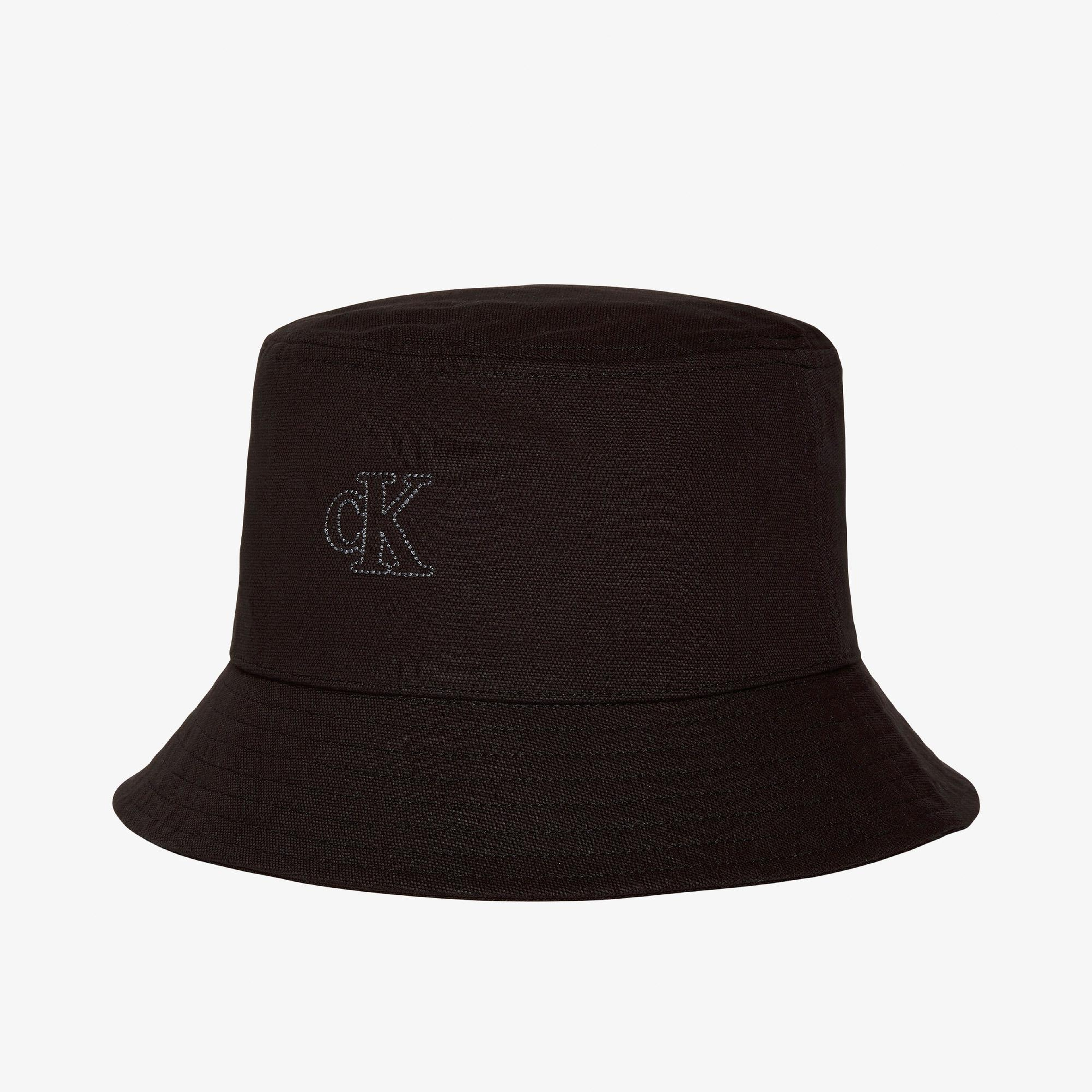 Calvin Klein Canvas Embossed Mono Stitch Kadın Siyah Şapka