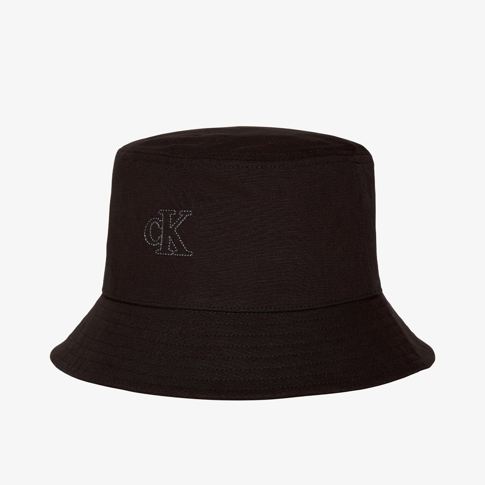 Calvin Klein Canvas Embossed Mono Stitch Kadın Siyah Şapka
