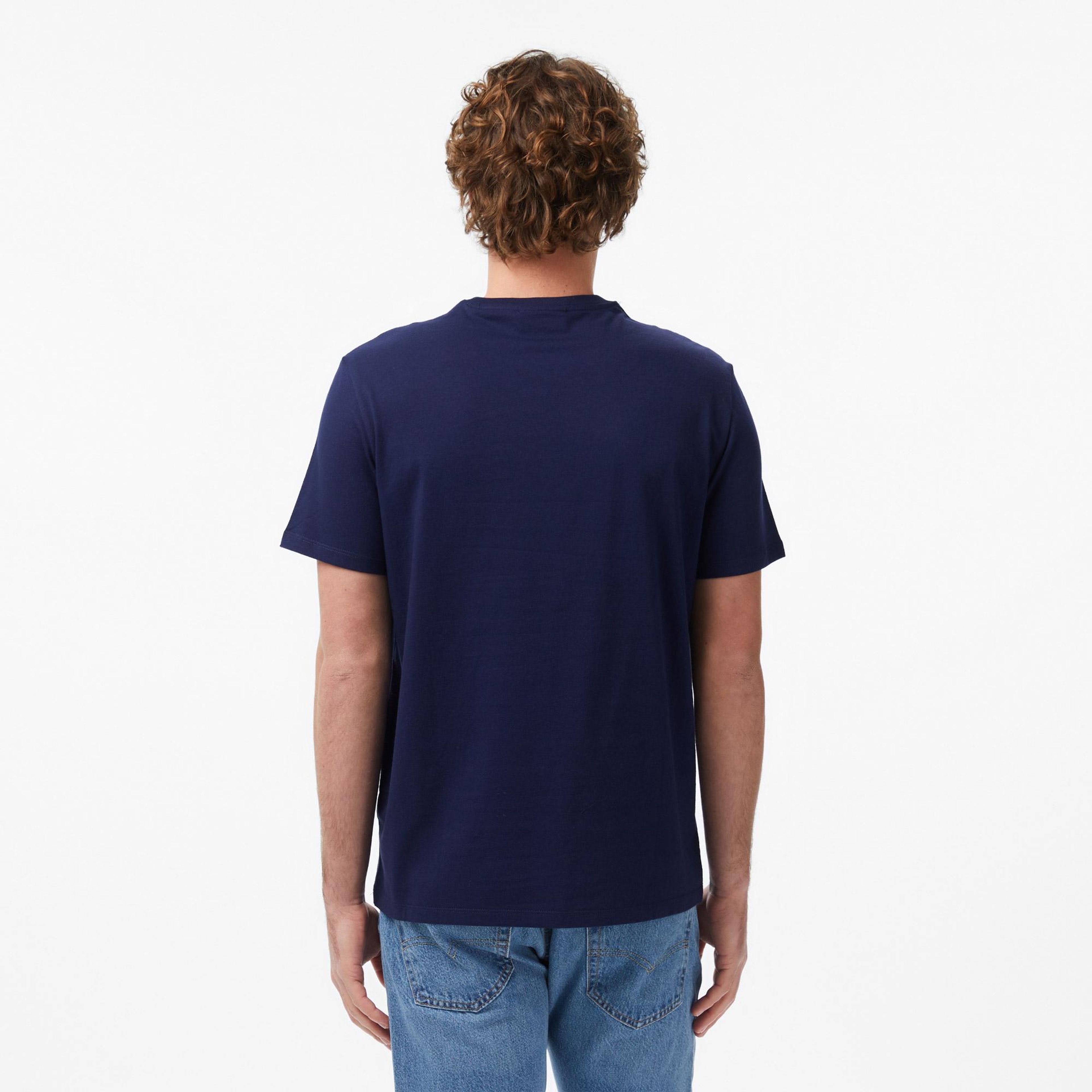 Calvin Klein Badge 30S Jersey Classic  Erkek Mavi T-Shirt