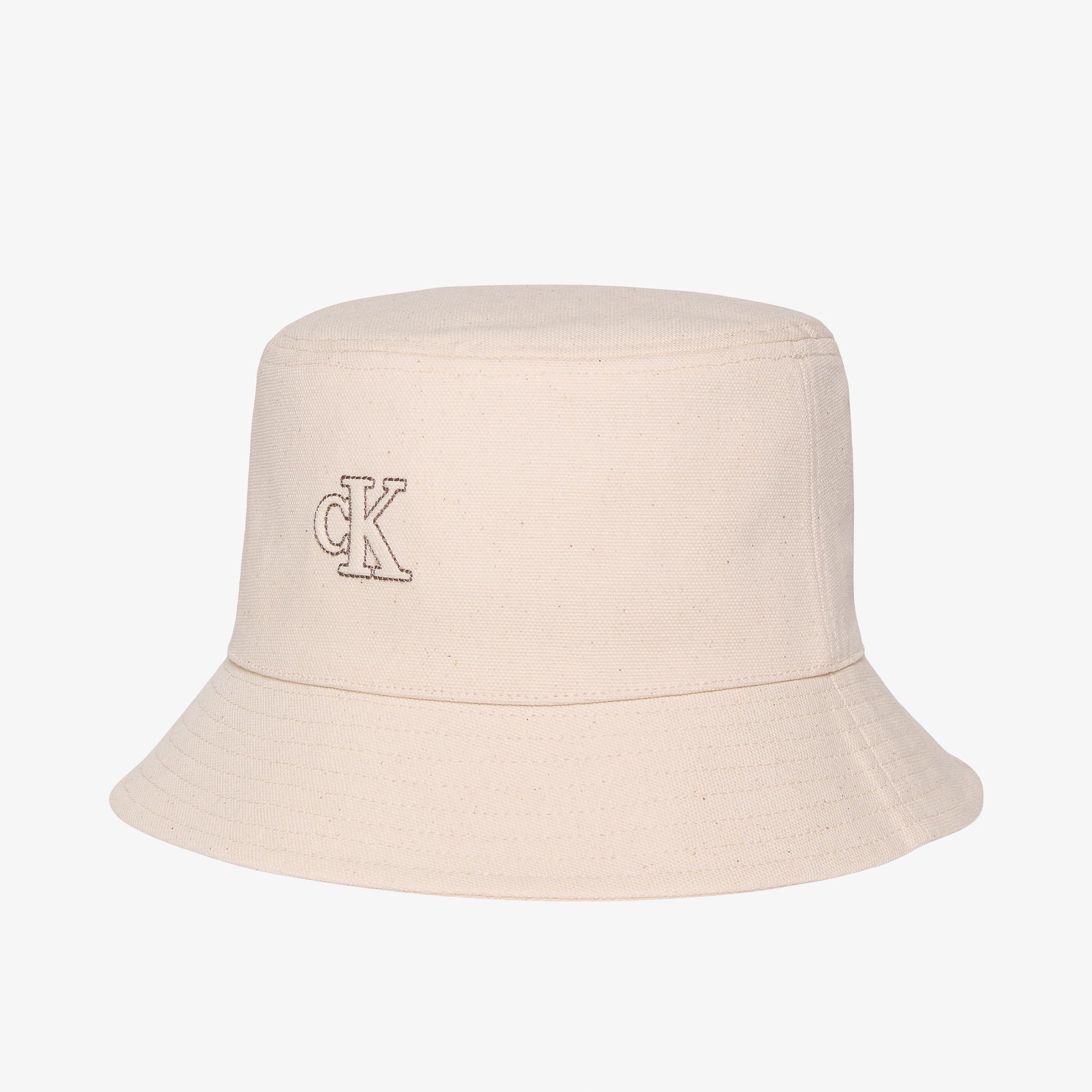 Calvin Klein Canvas Embossed Mono Stitch Kadın Beyaz Şapka