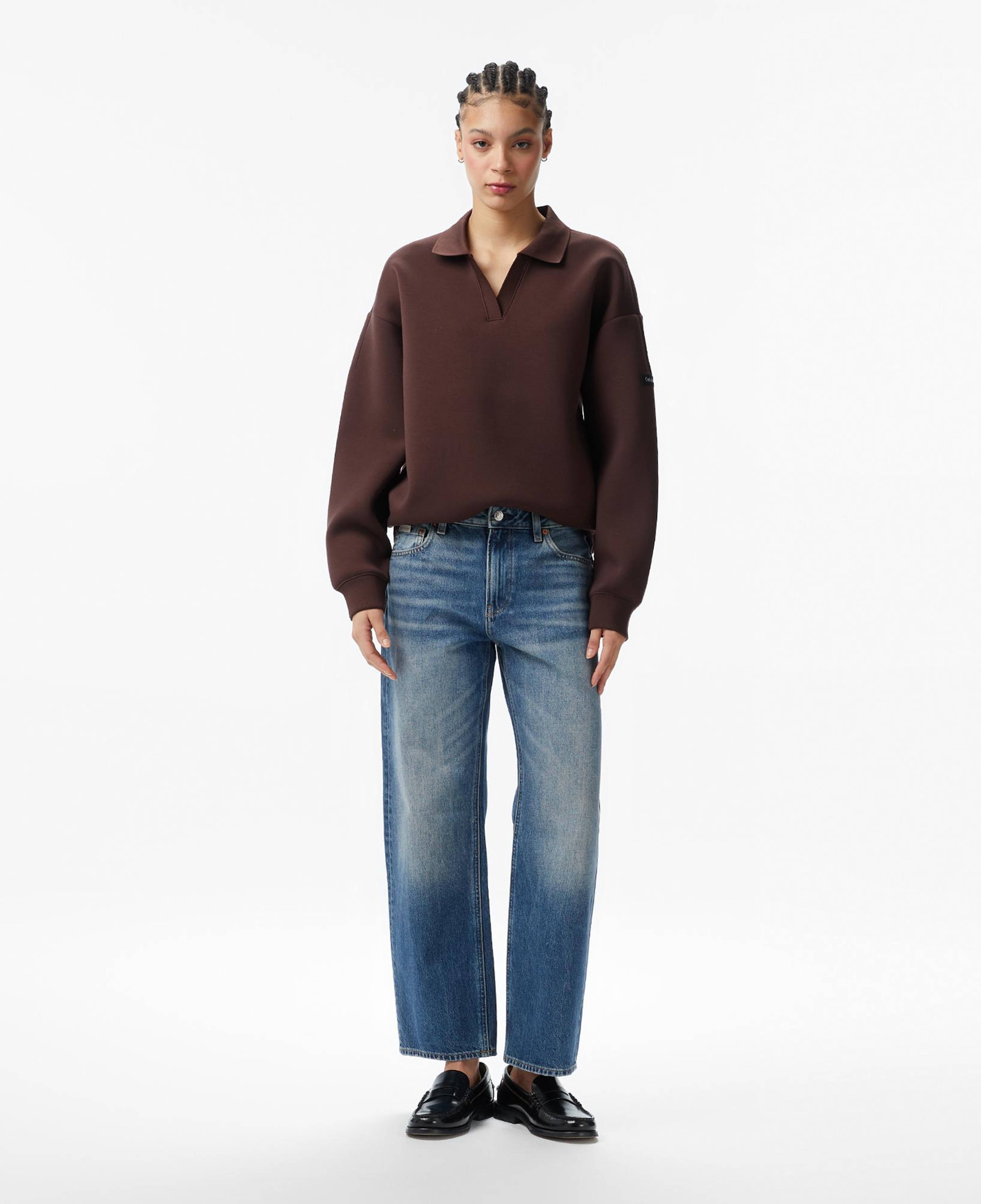 Calvin Klein Scuba Oversized Kadın Kahverengi Sweatshirt