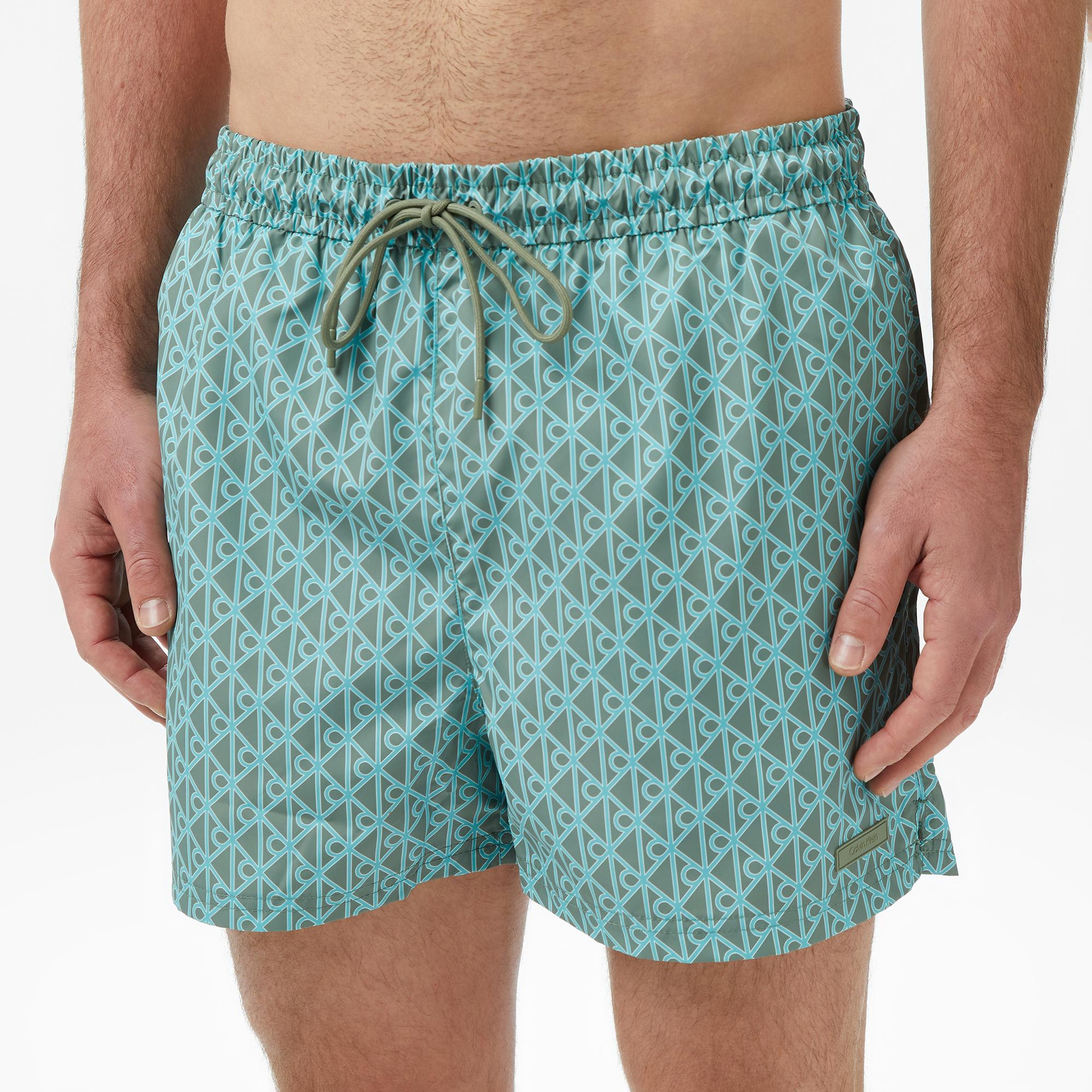 Calvin Klein Short Drawstring Covered Erkek Yeşil Deniz Şortu
