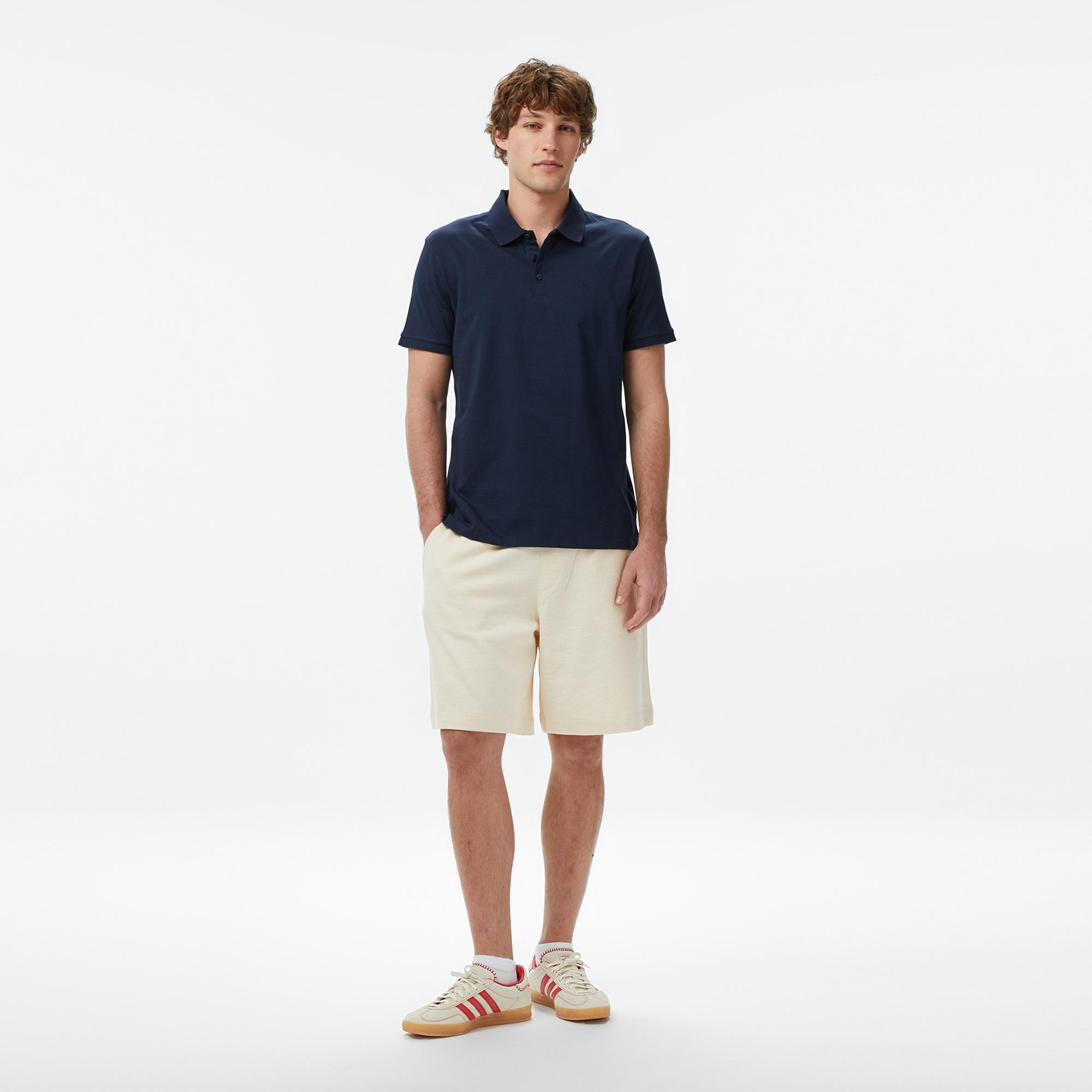 Calvin Klein Classic Monogram Erkek Mavi Polo