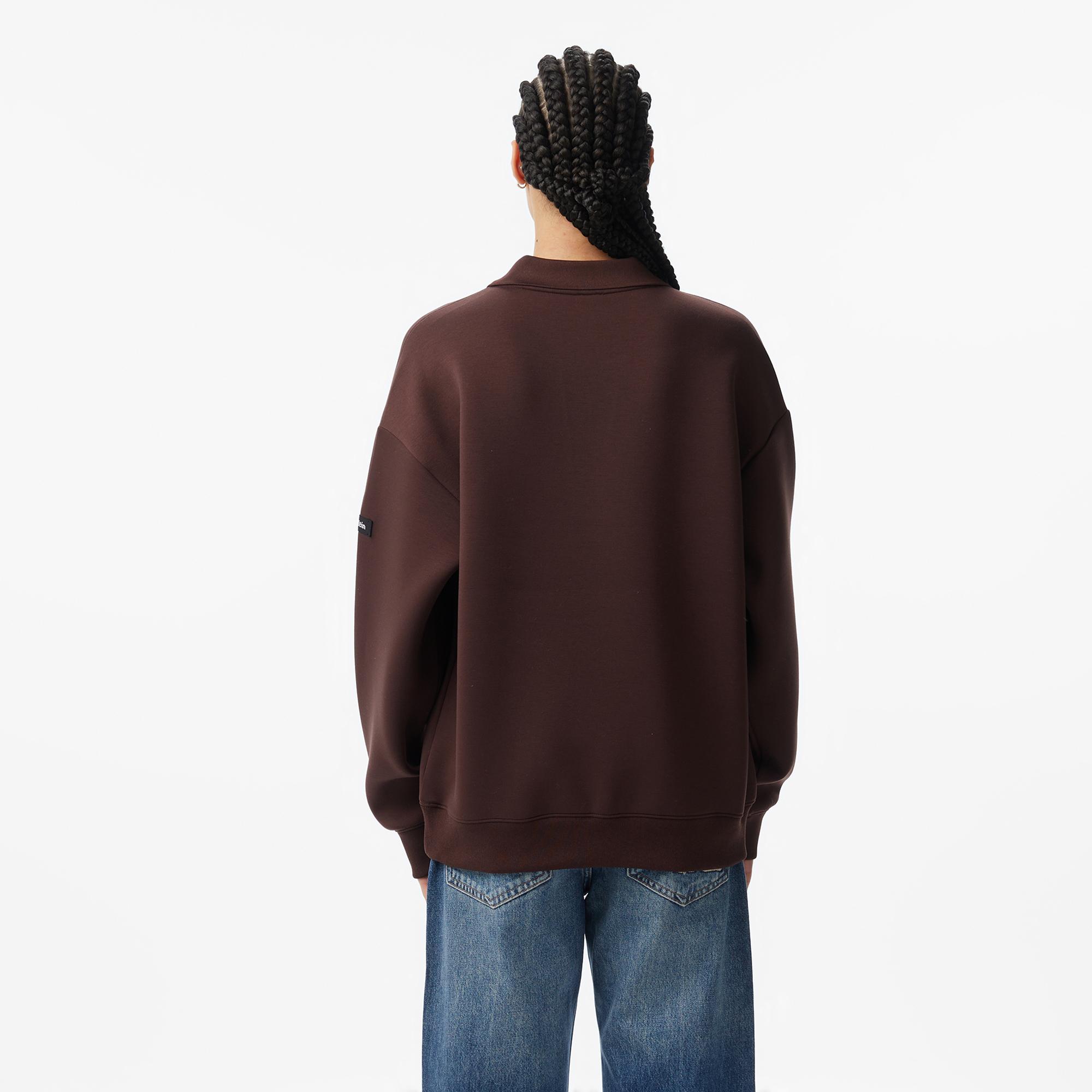 Calvin Klein Scuba Oversized Kadın Kahverengi Sweatshirt