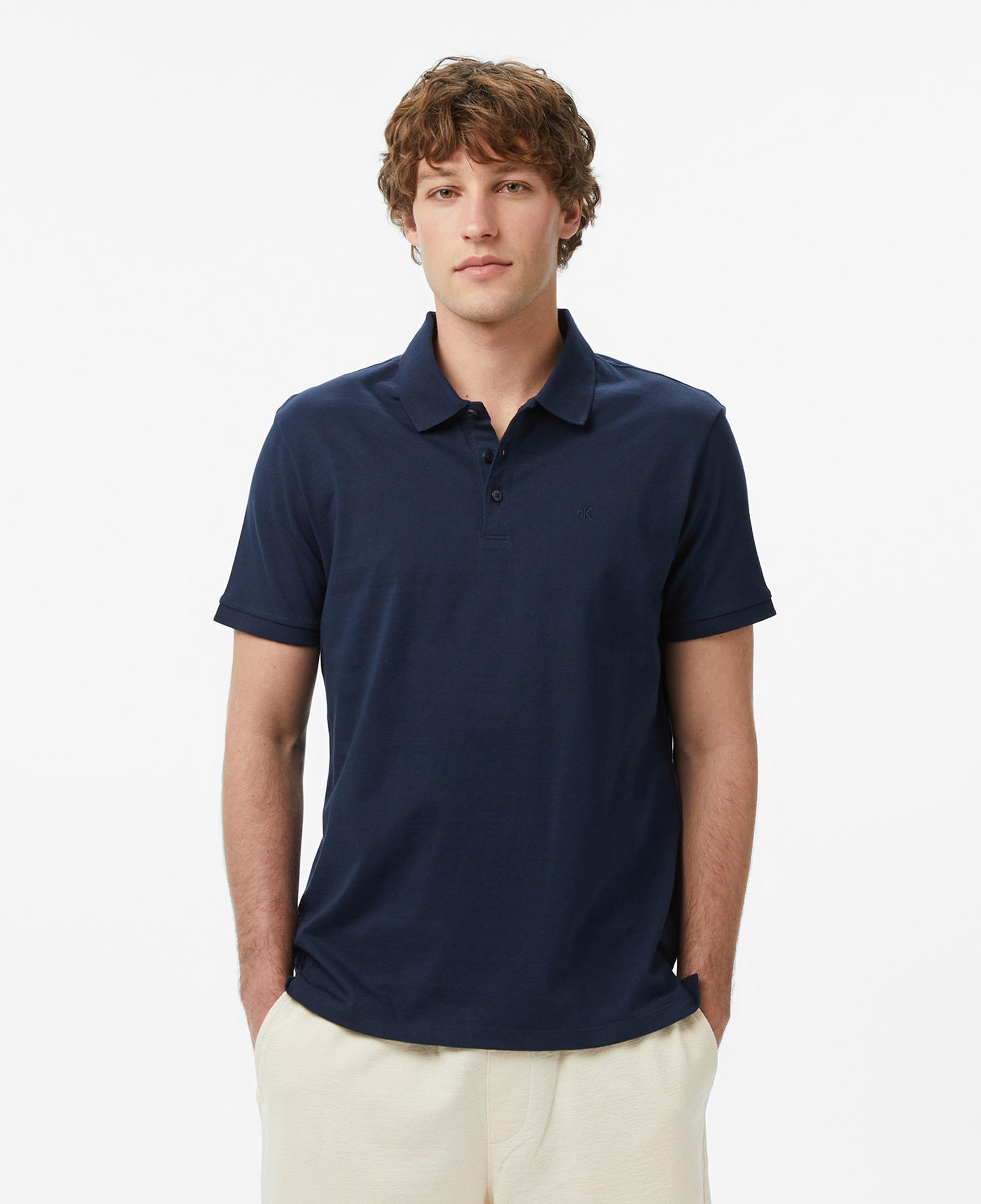 Calvin Klein Classic Monogram Erkek Mavi Polo