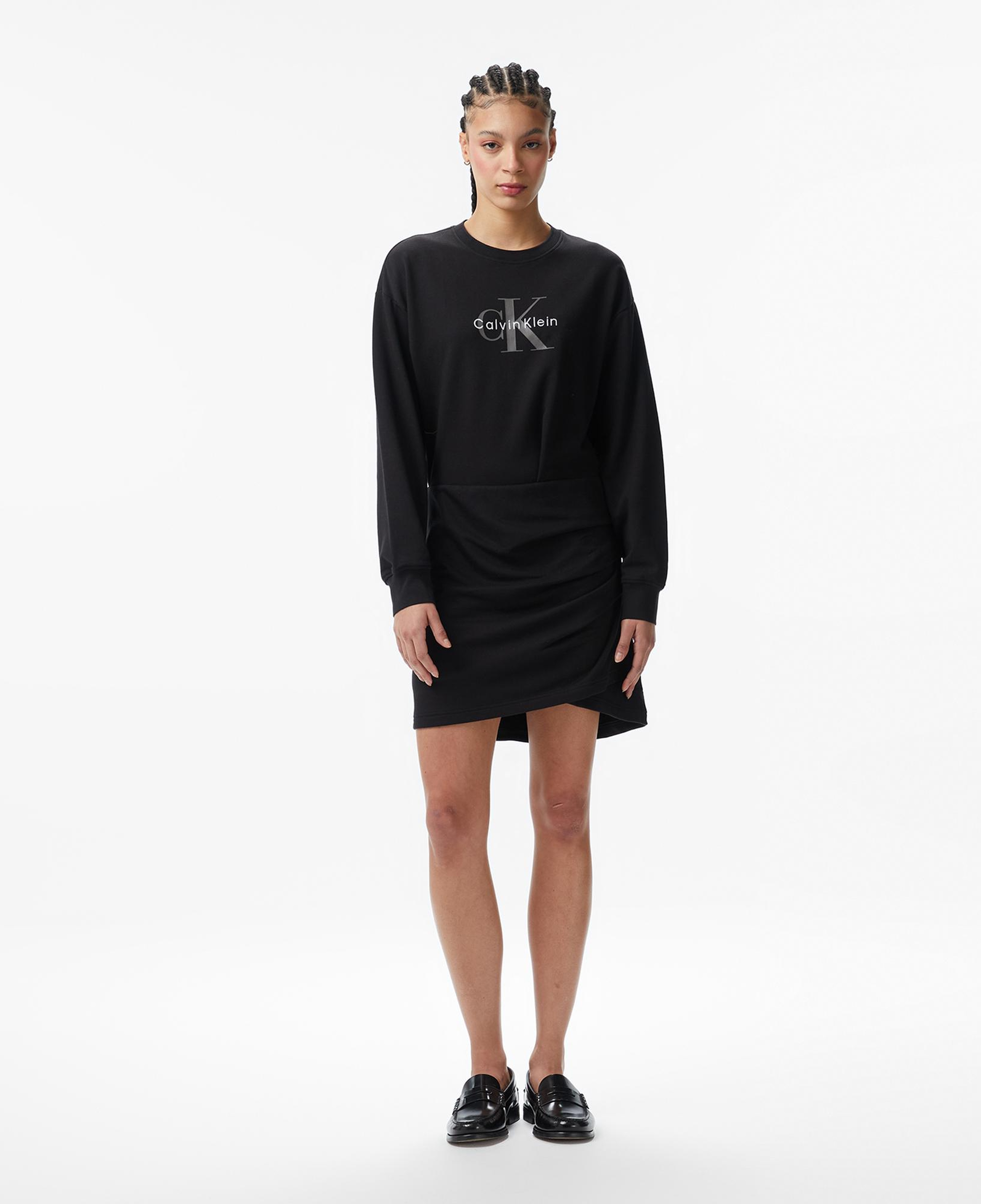 Calvin Klein Monologo Terry Crew Fashion Kadın Siyah Elbise