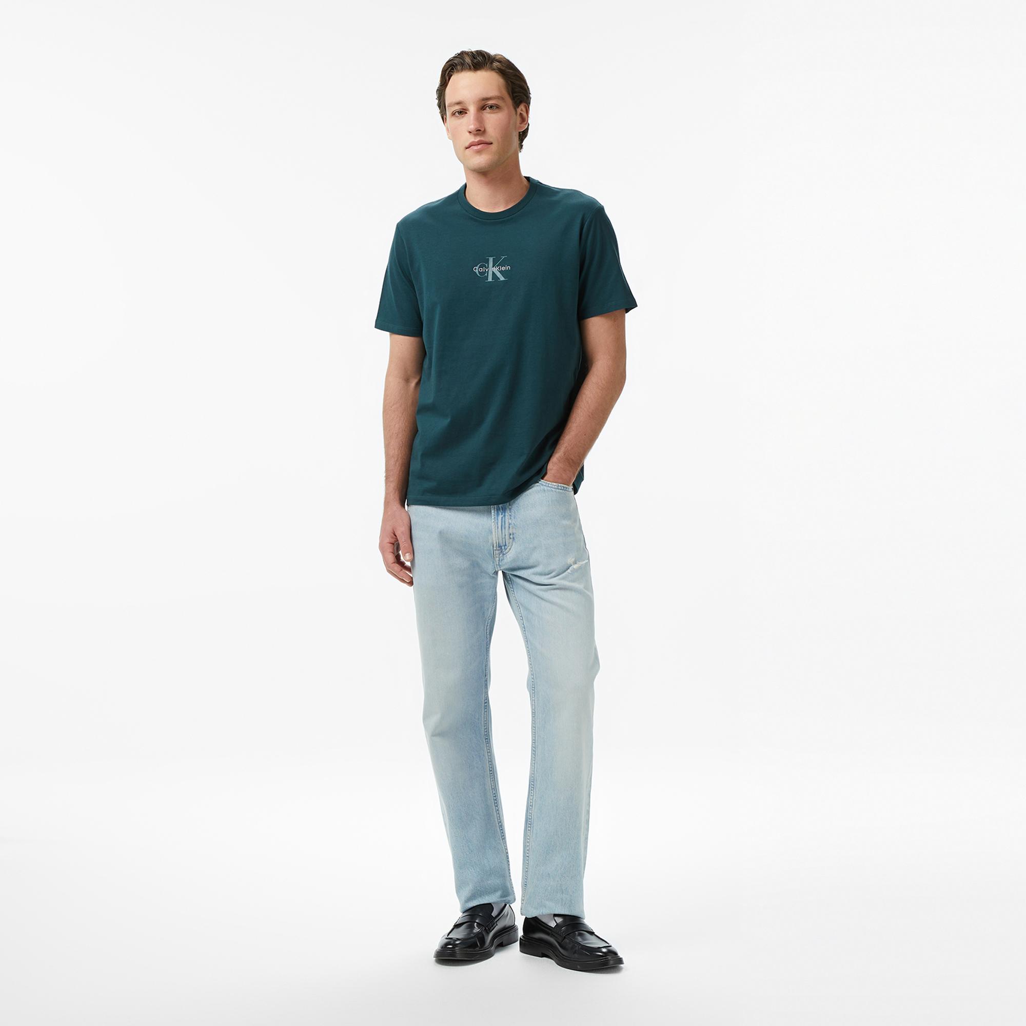 Calvin Klein 30S Micro Monologo Graphic Erkek Yeşil T-Shirt
