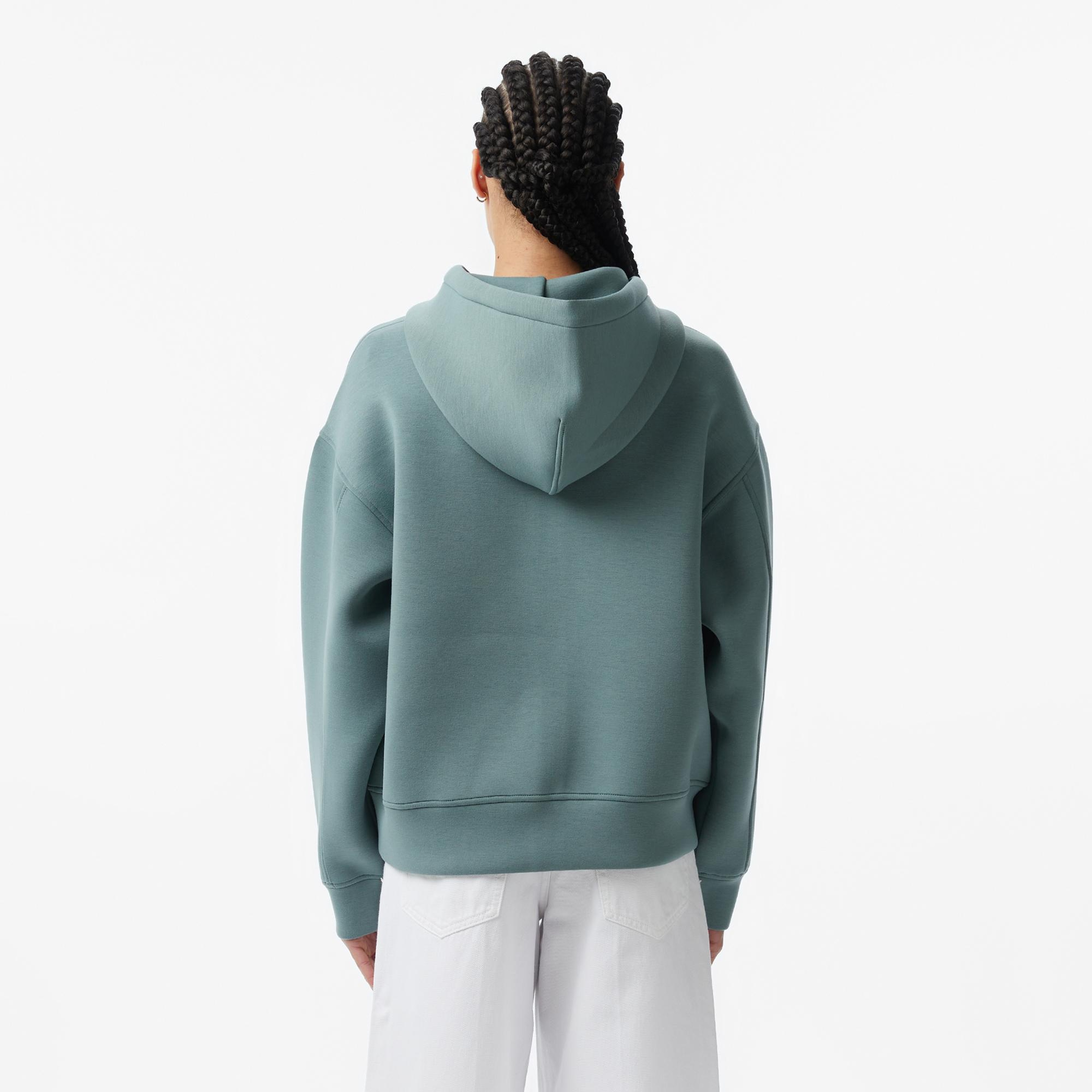 Calvin Klein Scuba Cropped Oversized Kadın Gri Sweatshirt